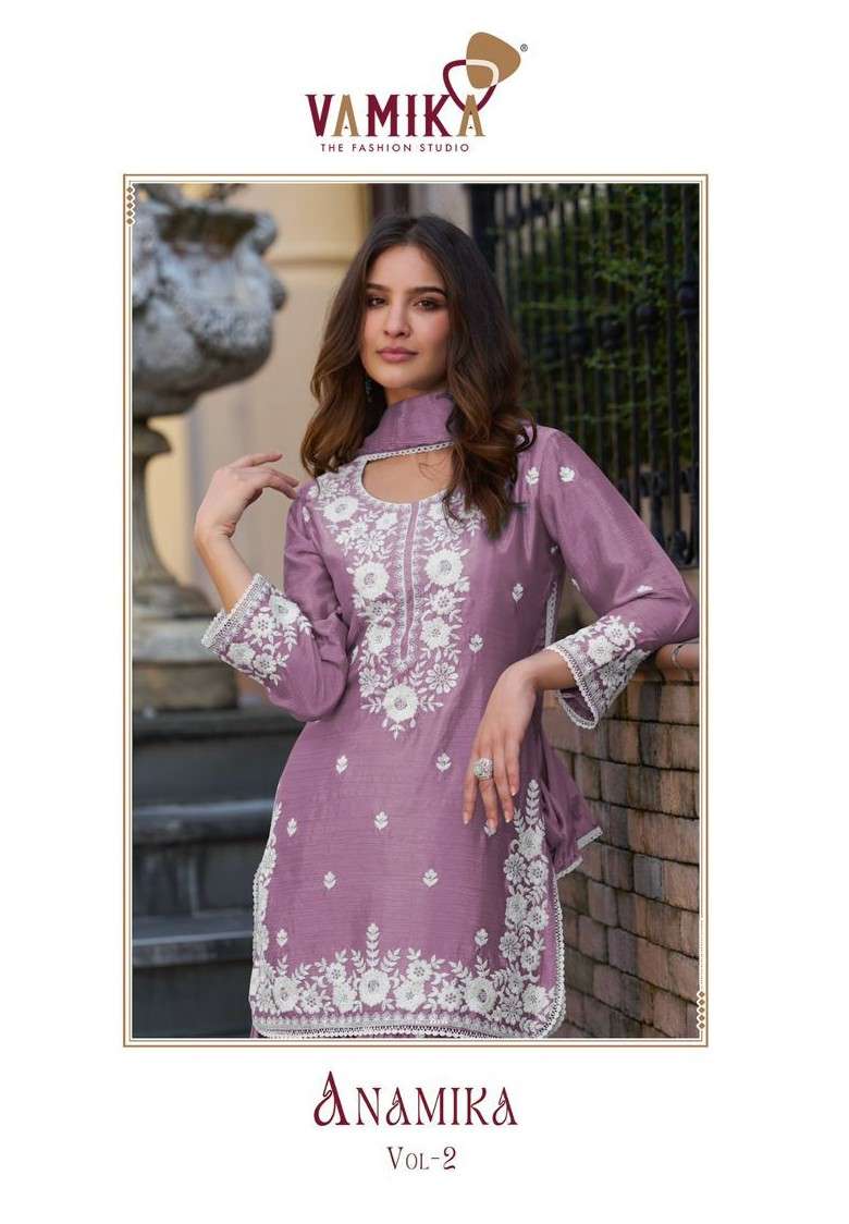 anamika vol-2 by vamika colors exclusive designer wedding wear readymade sarara suit collection online surat
