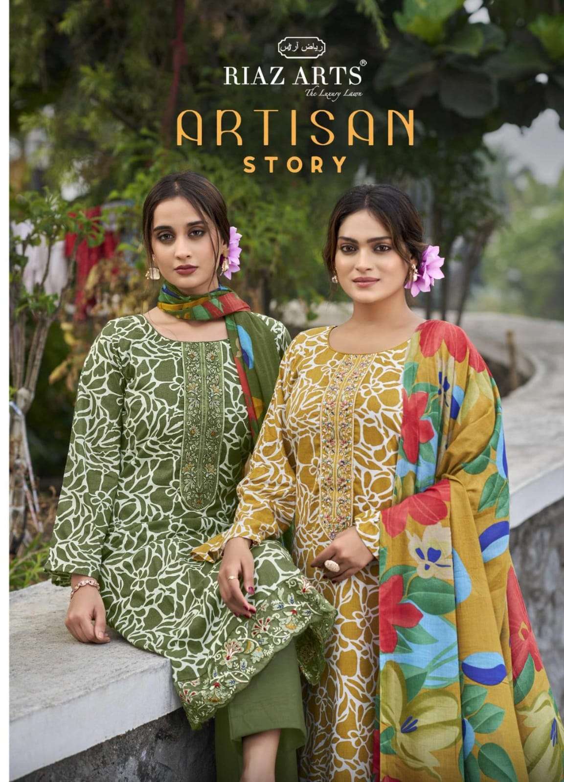 artisan story by riaz arts 1001-1006 series exclusive designer ready to wear salwar kameez online surat