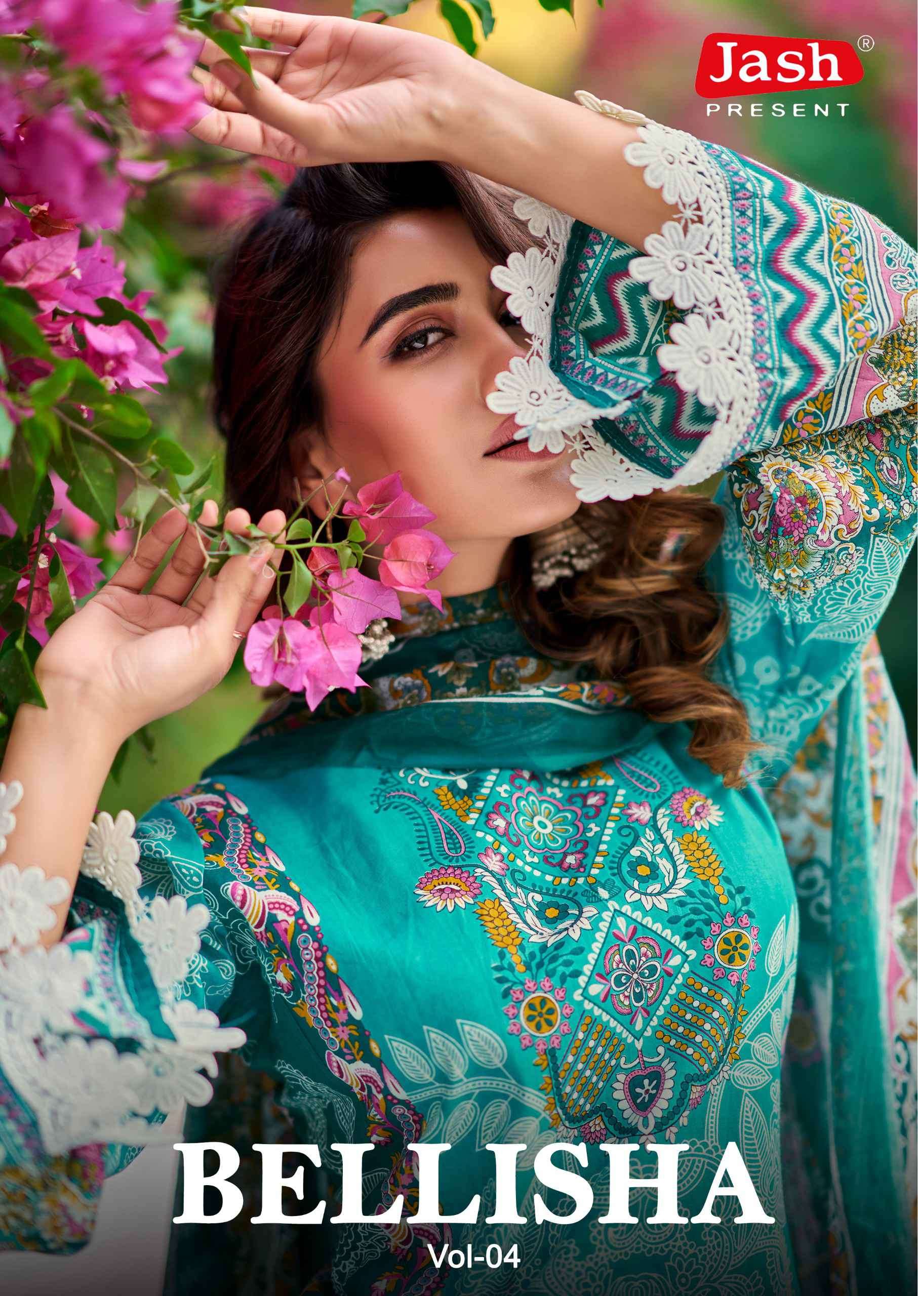 bellisha vol 4  by jash 4001-4010 series best designer party wear cotton salwar kameez online surat