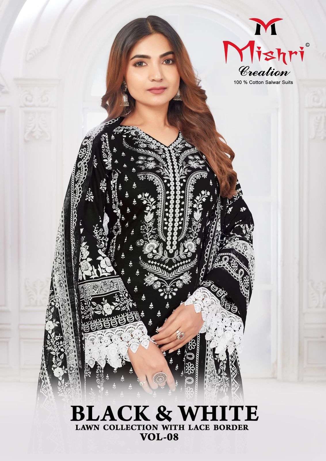  black&white vol 8 by mishri creation 8001-8006 series exclusive designer cotton summer wear salwar kameez buy online surat