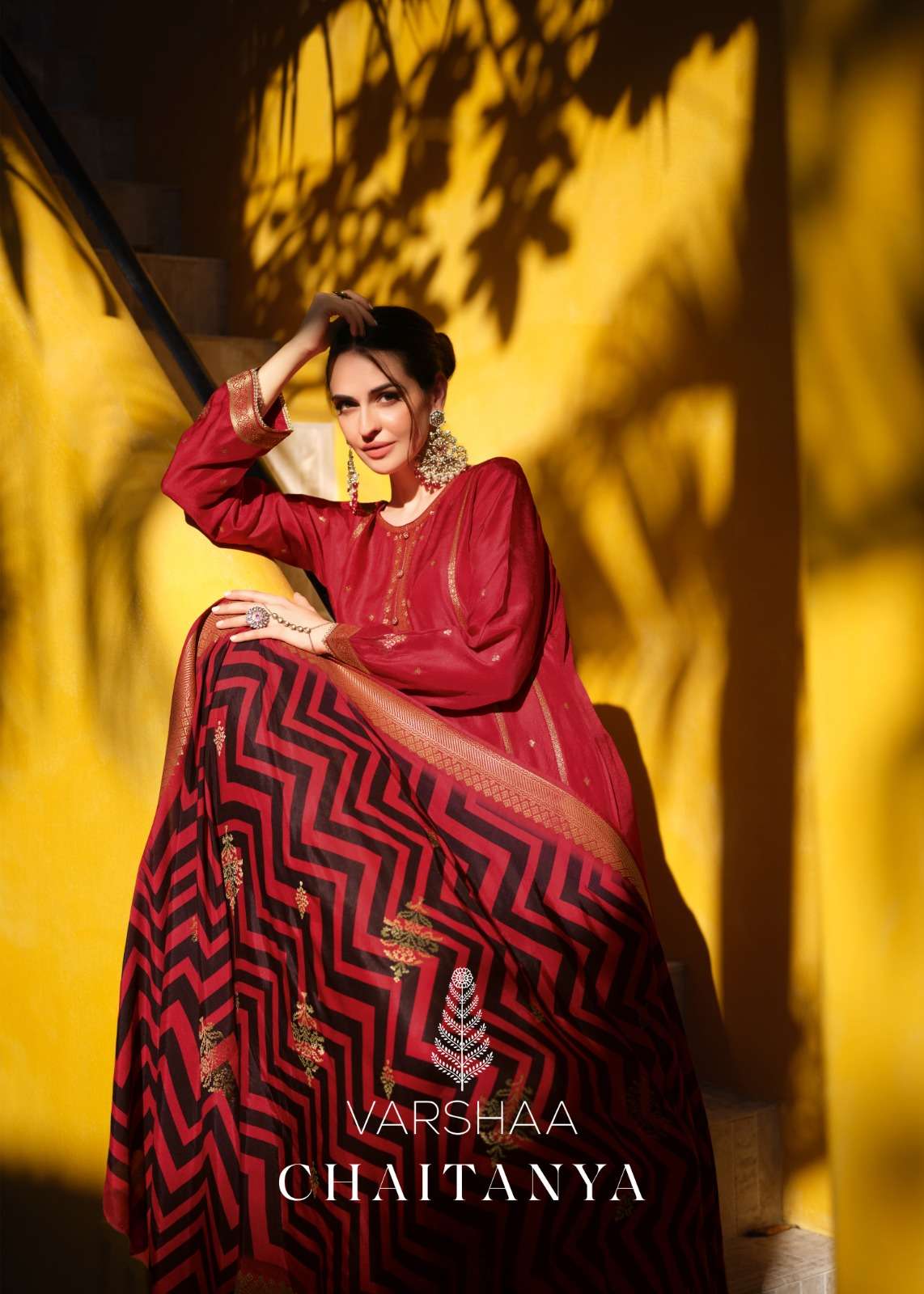 chaitanya by varshaa latest designer stylish unstitched party wear salwar kameez online surat