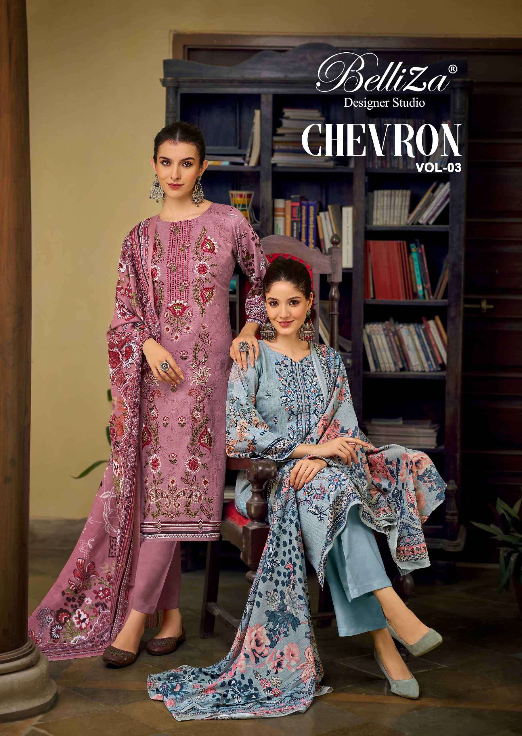 chevron vol-3 by belliza stylish summer casual wear embroidered salwar kameez online surat
