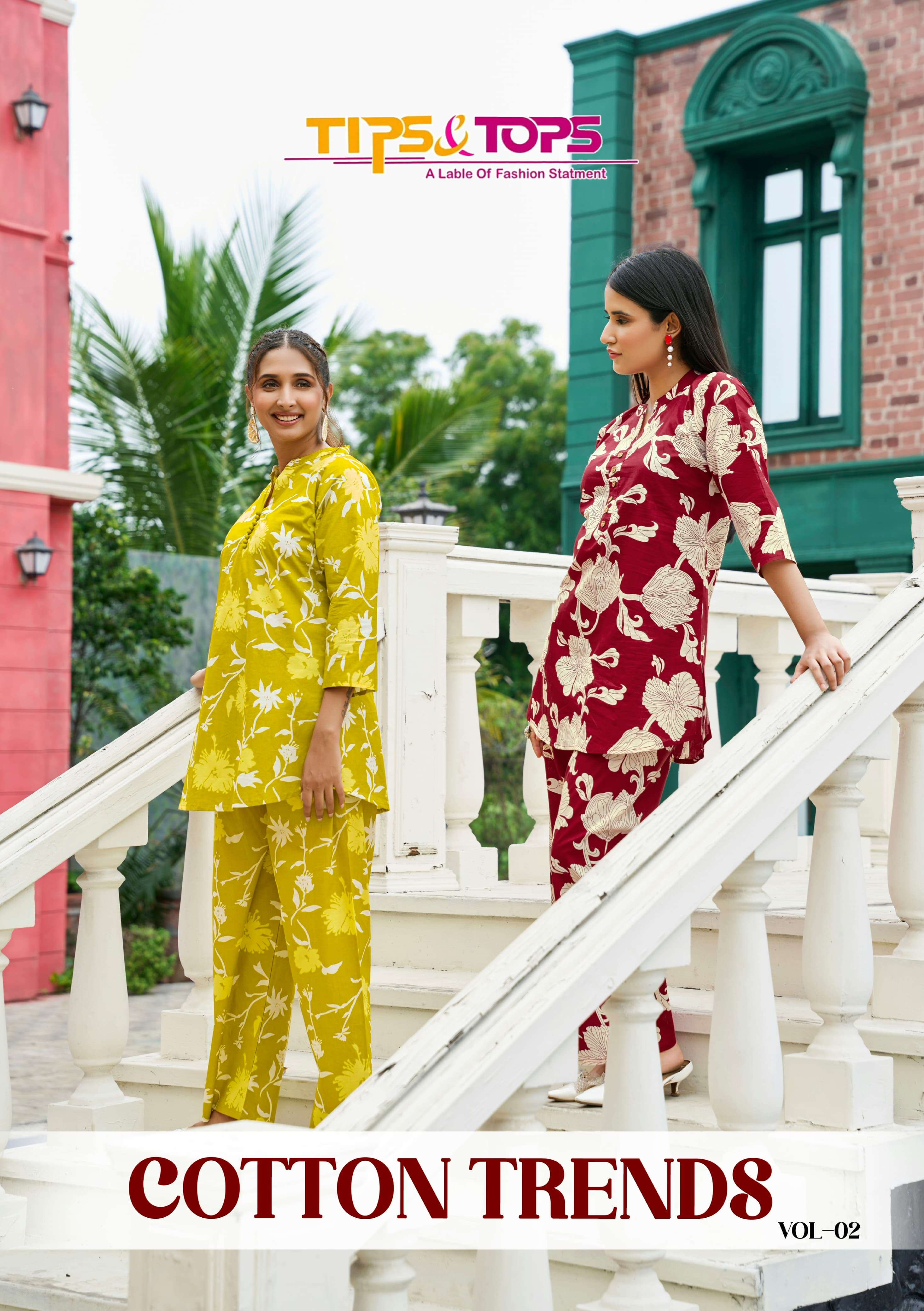 cotton trends vol-2 by tips and tops summer wear cotton cord set collection online dealer surat