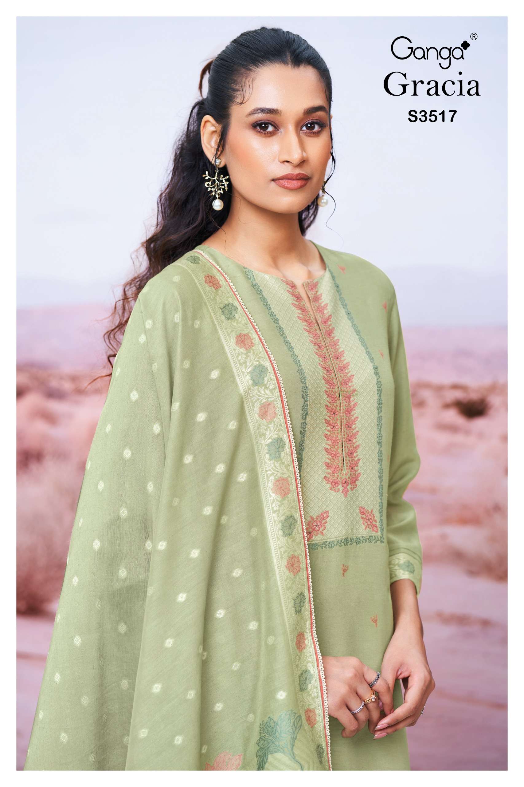 cracia 3517 by ganga exclusive designer party wear unstitch salwar kameez online surat