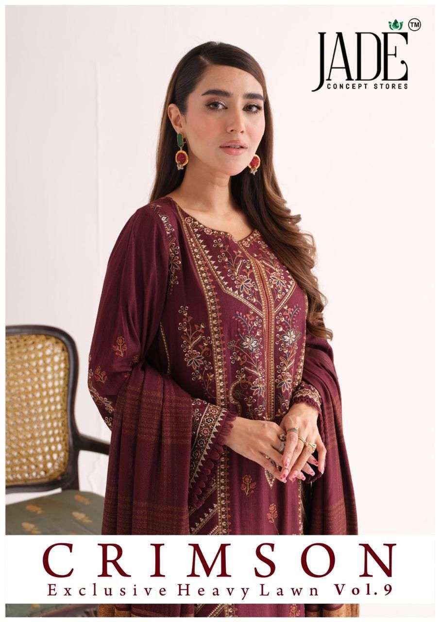 crimson vol 9 by jade 901-906 series pure lawn best designer readymade salwar kameez wholesale price best price surat india