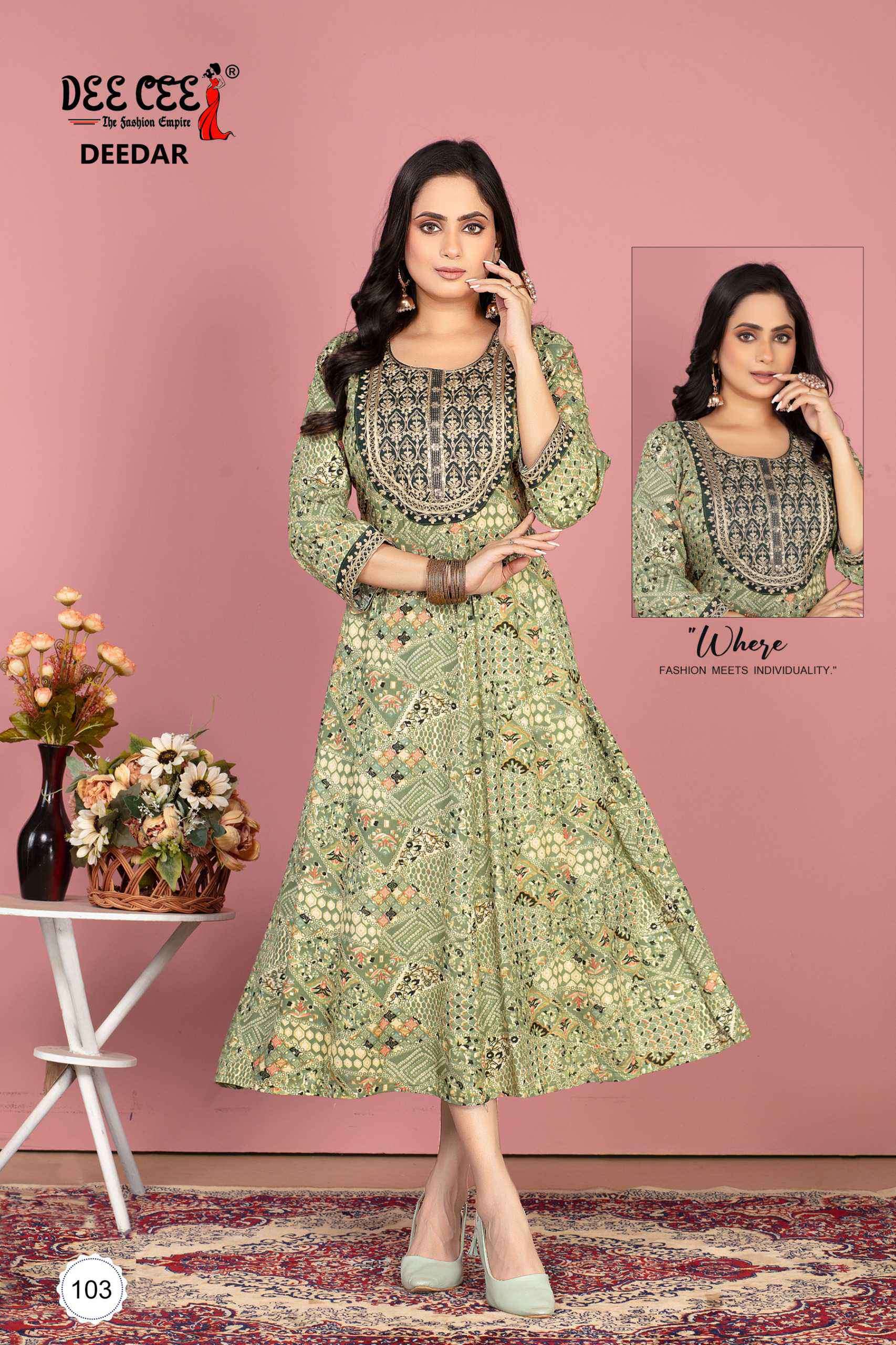 deedar by deecee exclusive designer casual wear readymade anarkali style kurti online surat