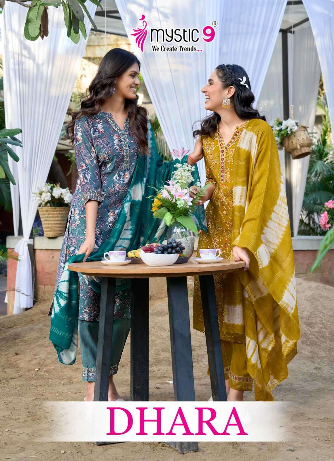 dhara vol 1 by mystic9 1001-1008 series latest designer party wear readymade salwar kameez buy online surat