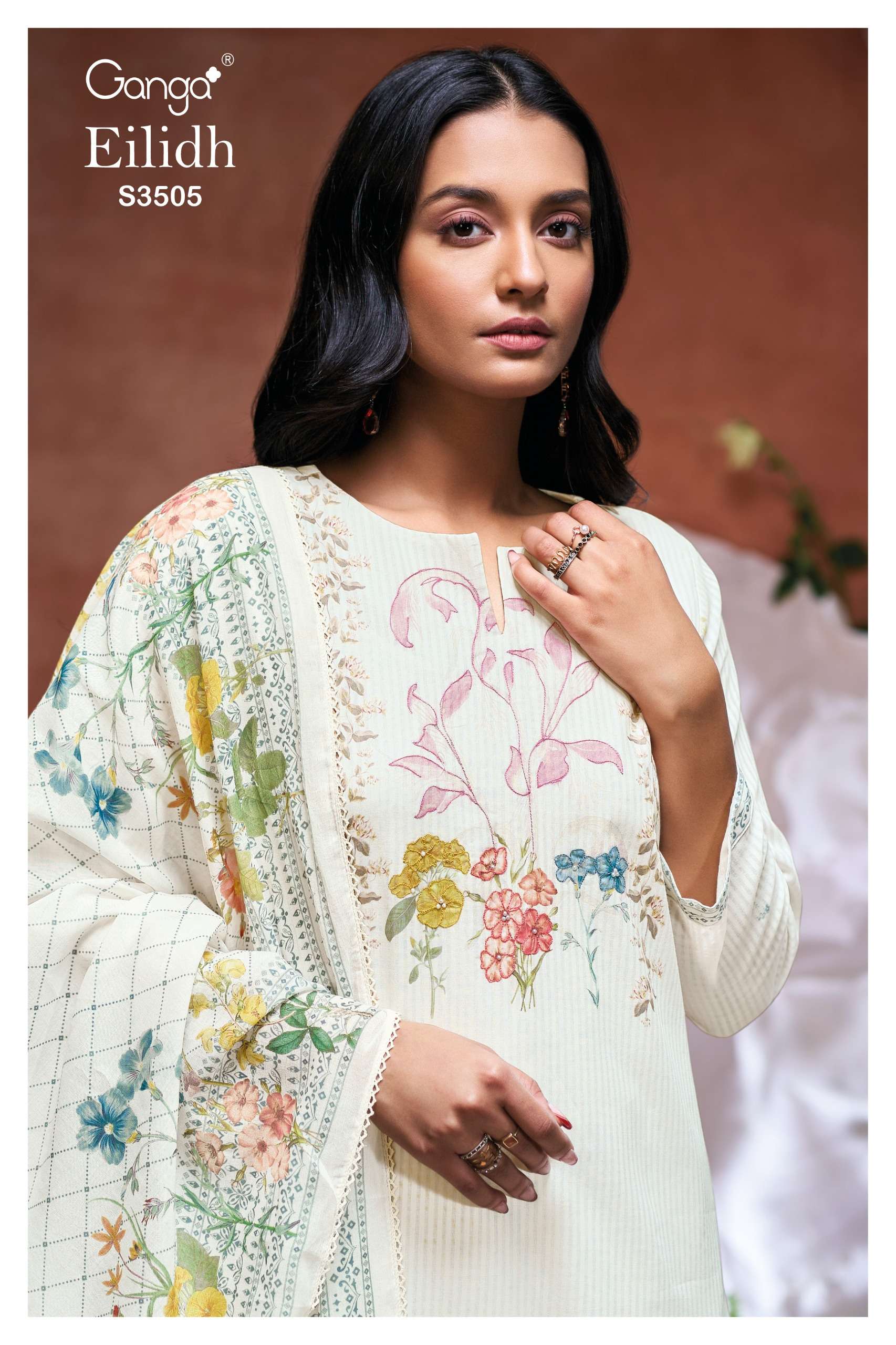 eilidh 3505 by ganga exclusive designer with hand embroidered unstitch salwar kameez online surat