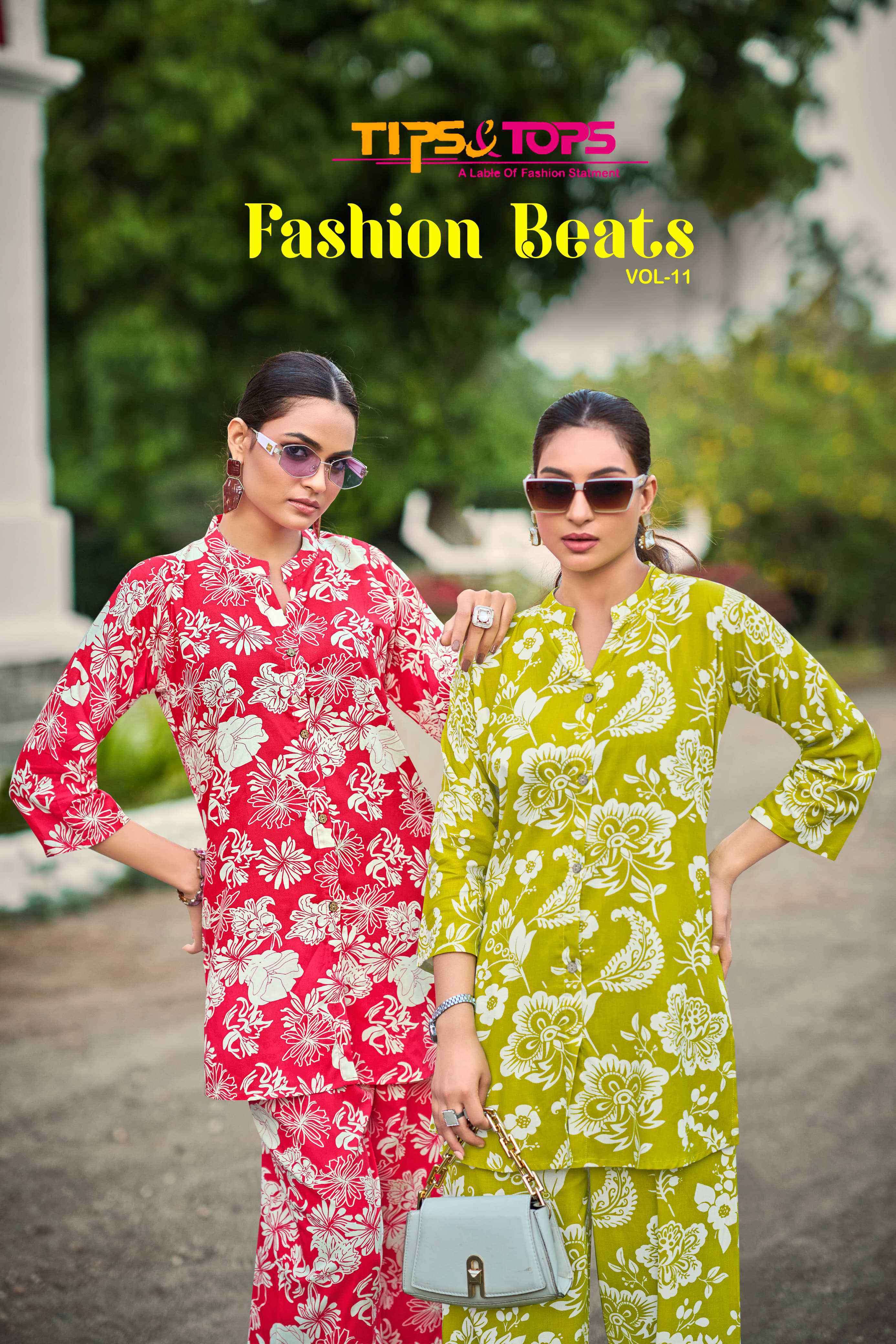 fashion beats vol 11 by tips and tops 1001-1006 series summer wear readymade cord set collection online surat