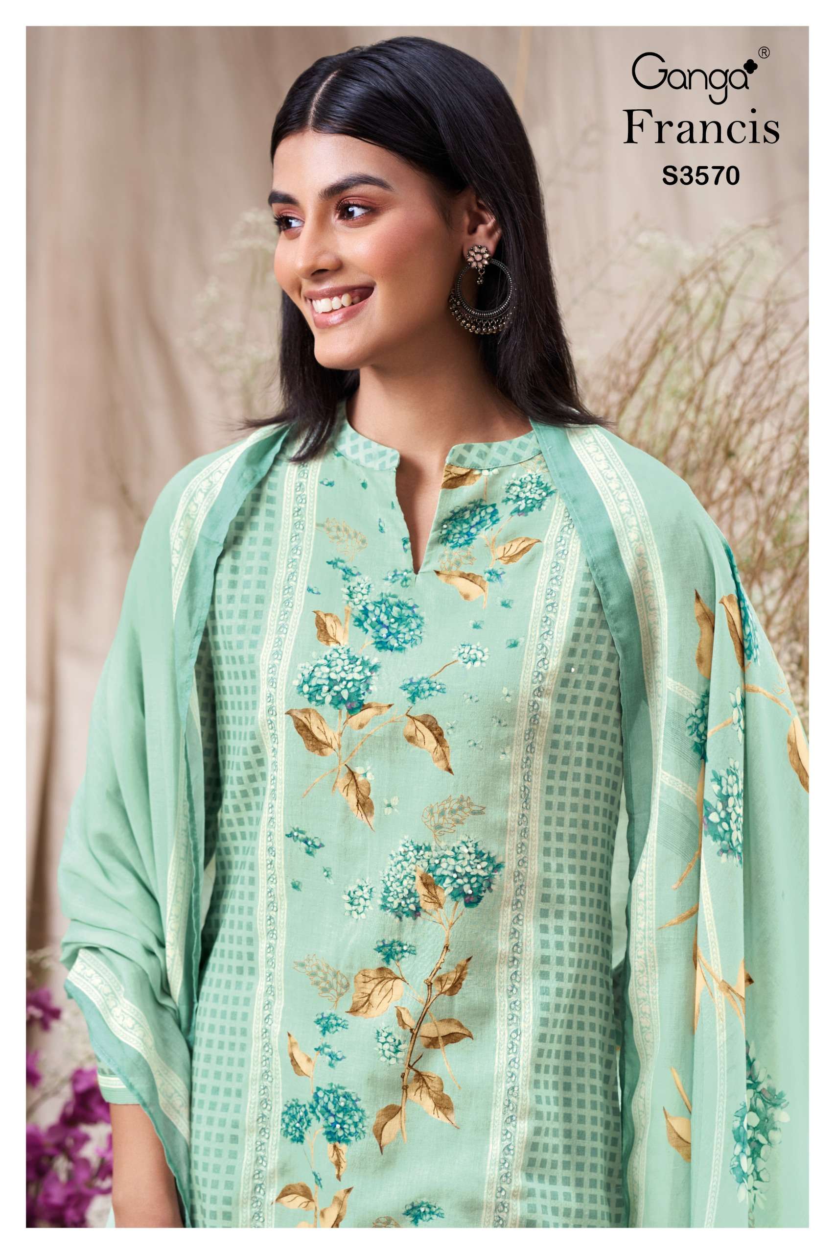 francis 3570 by ganga latest designer casual wear cotton salwar kameez online surat