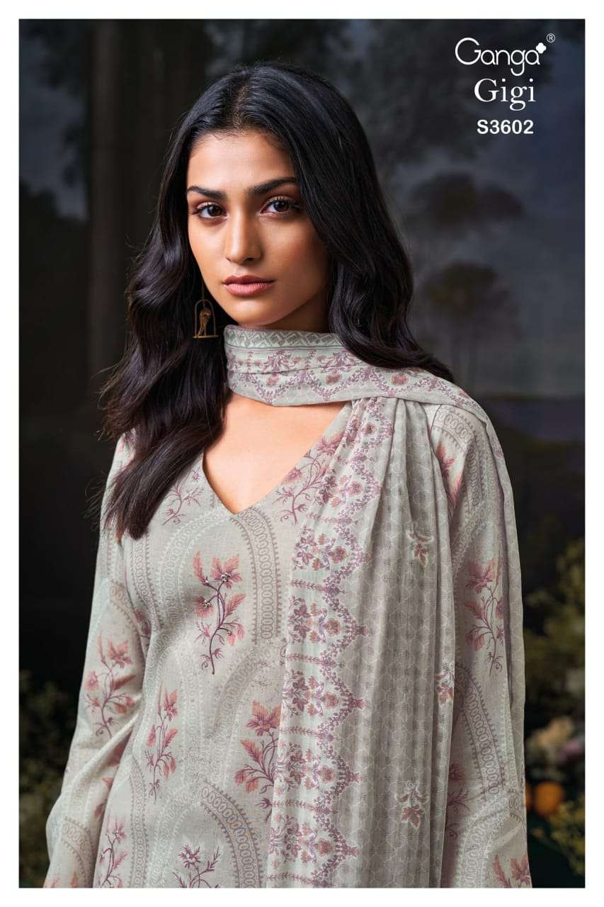 gigi 3602 by ganga embroidered cotton fancy salwar kameez best wholesale price surat