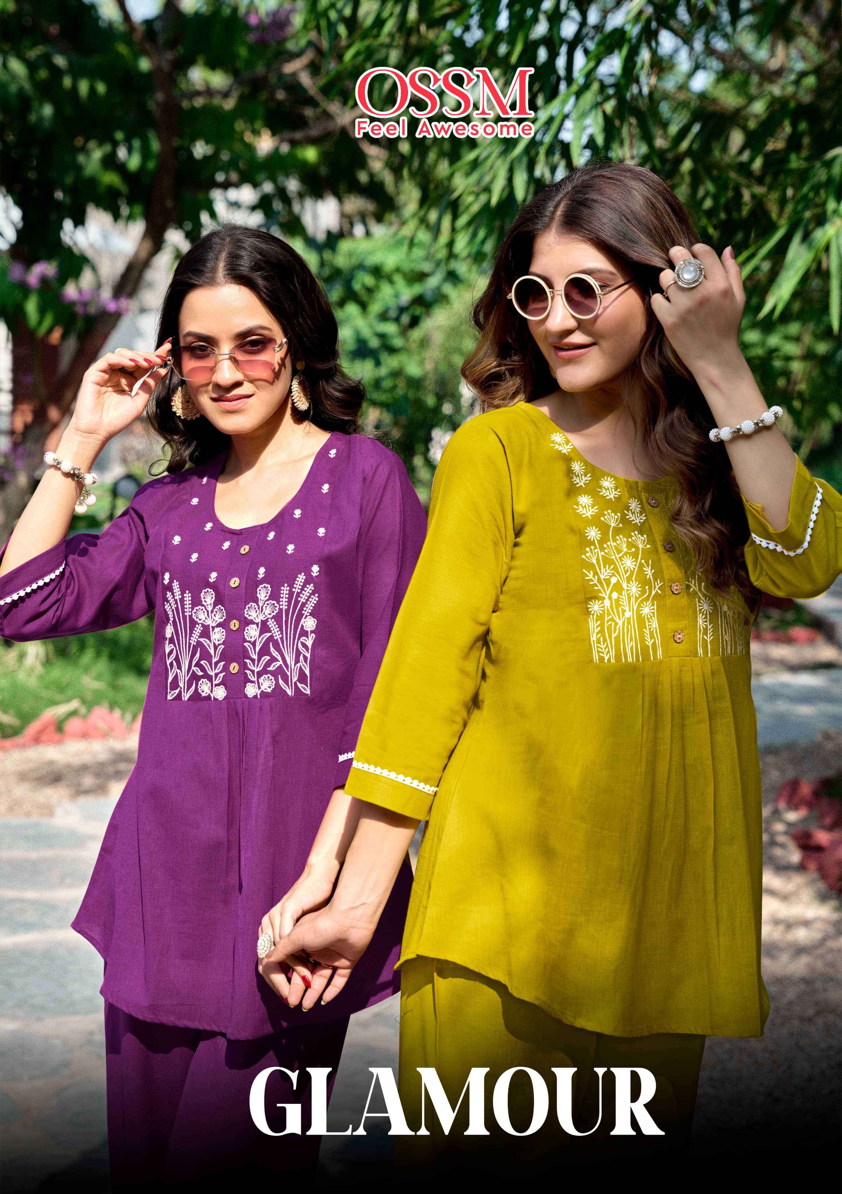 glamour by ossm 1001-1006 series exclusive designer summer casual wear cotton cord set buy online surat