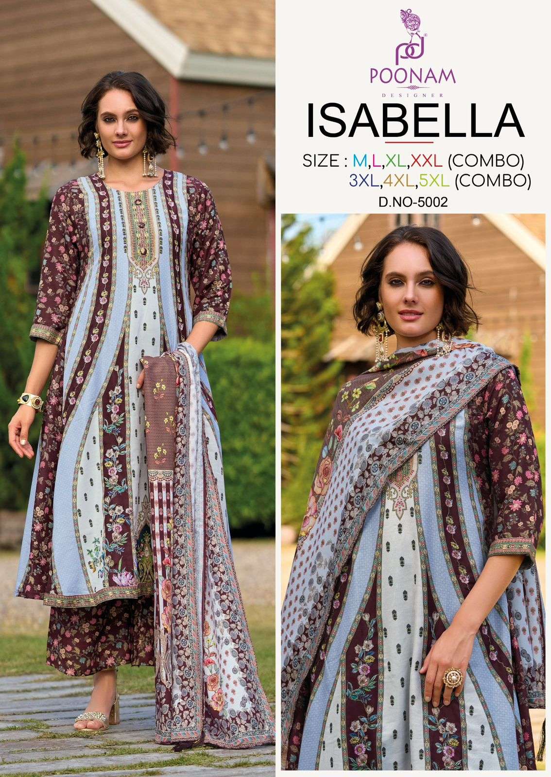 isabella by poonam designer latest designer party wear readymade kurti  combo set online surat