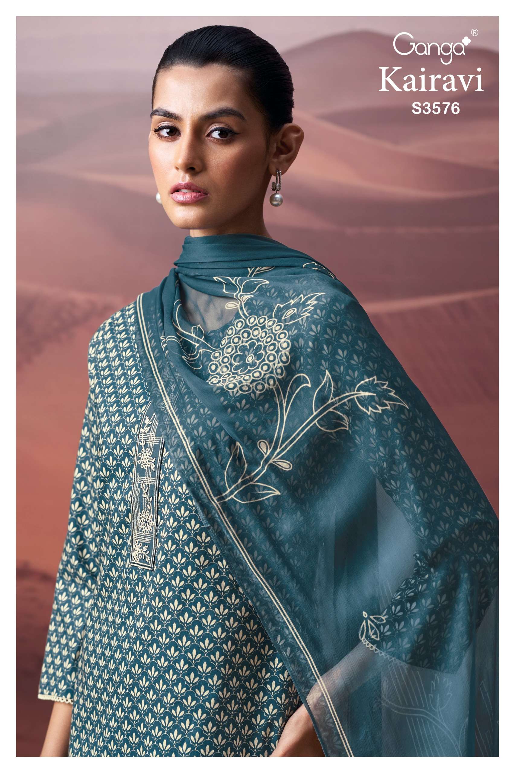 kairavi 3576 by ganga premium cotton summer wear unstitched salwar kameez online surat