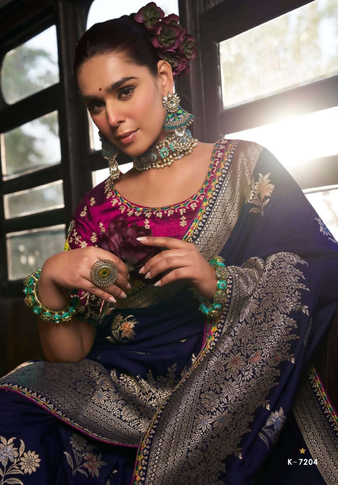 krisha by kira 7201-7206 series exclusive embroidery work with latest designer festival wear collection online surat