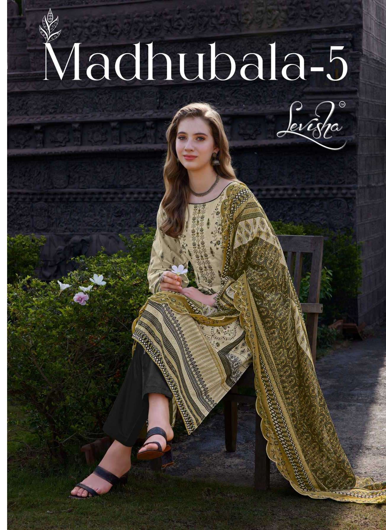 madhubala vol 5 by levisha 5013-5020 series exclusive embroidered pakistani wear unstitch salwar kameez wholesale surat