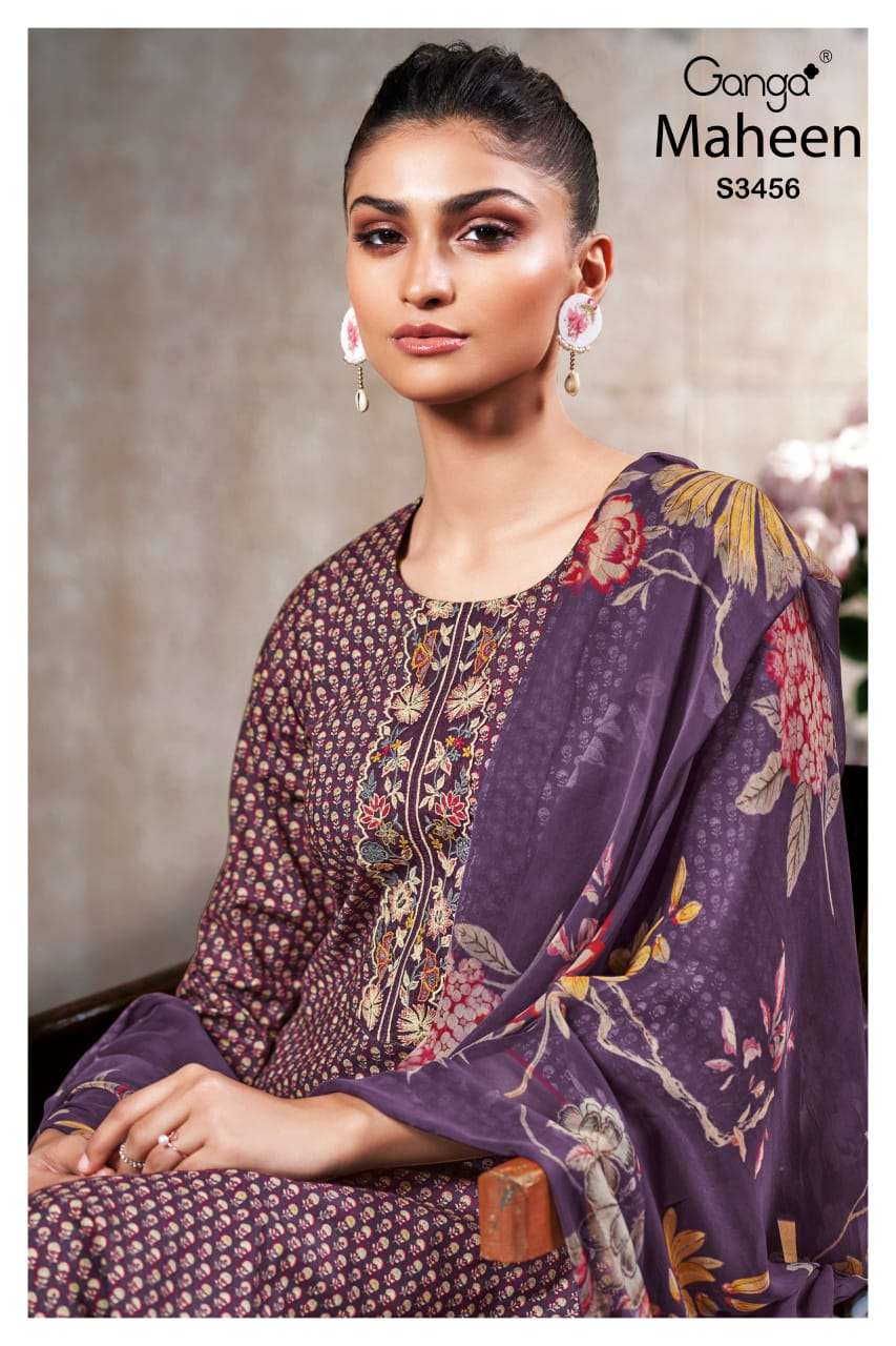 maheen 3456 by ganga latest designer party wear embroidered salwar kameez online surat