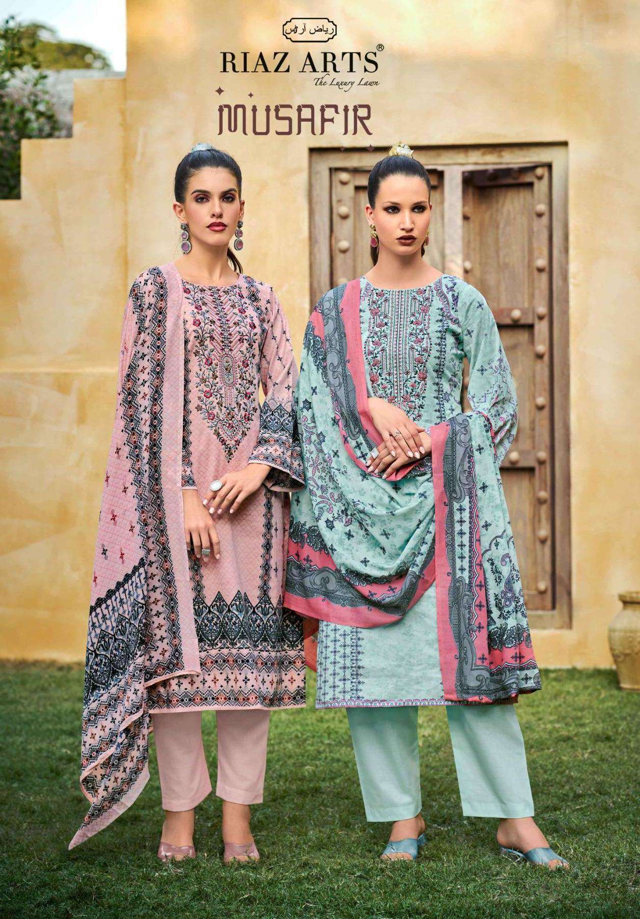 musafir vol 25 by riaz arts 3001-3006 series latest designer lawn party wear salwar kameez online surat