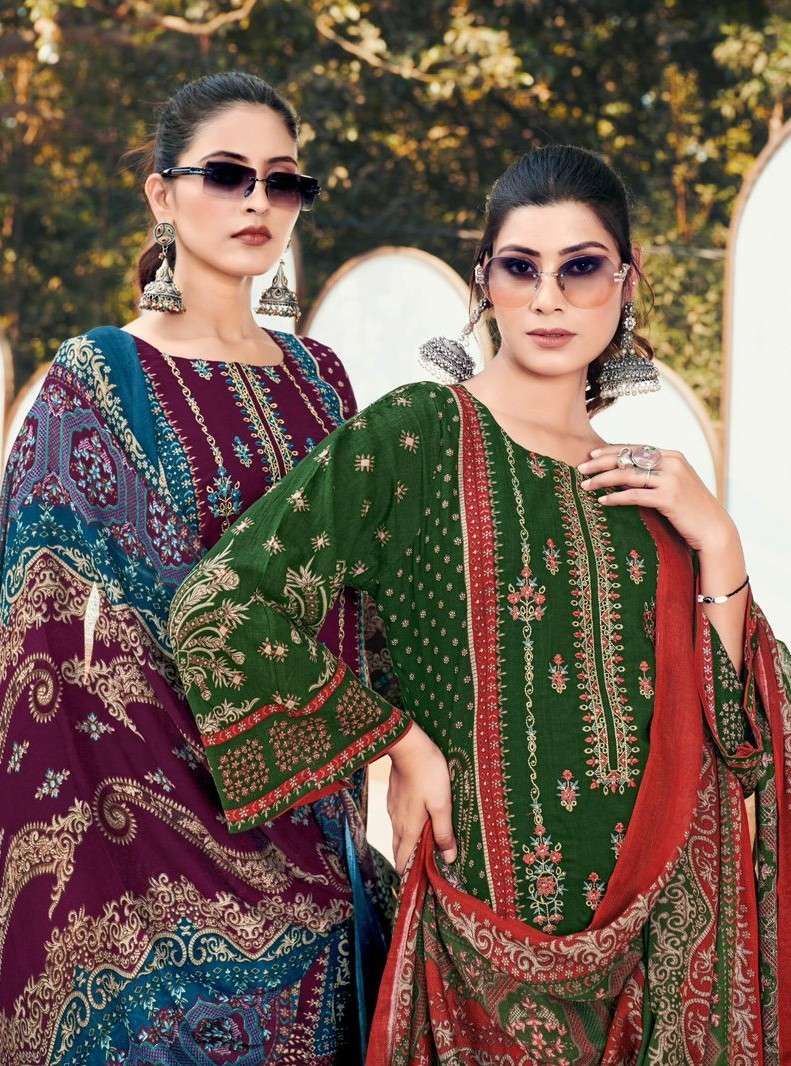 nawazish vol-8 by pakiza rayon with fancy kashmiri embroidered casual wear suit online dealer surat