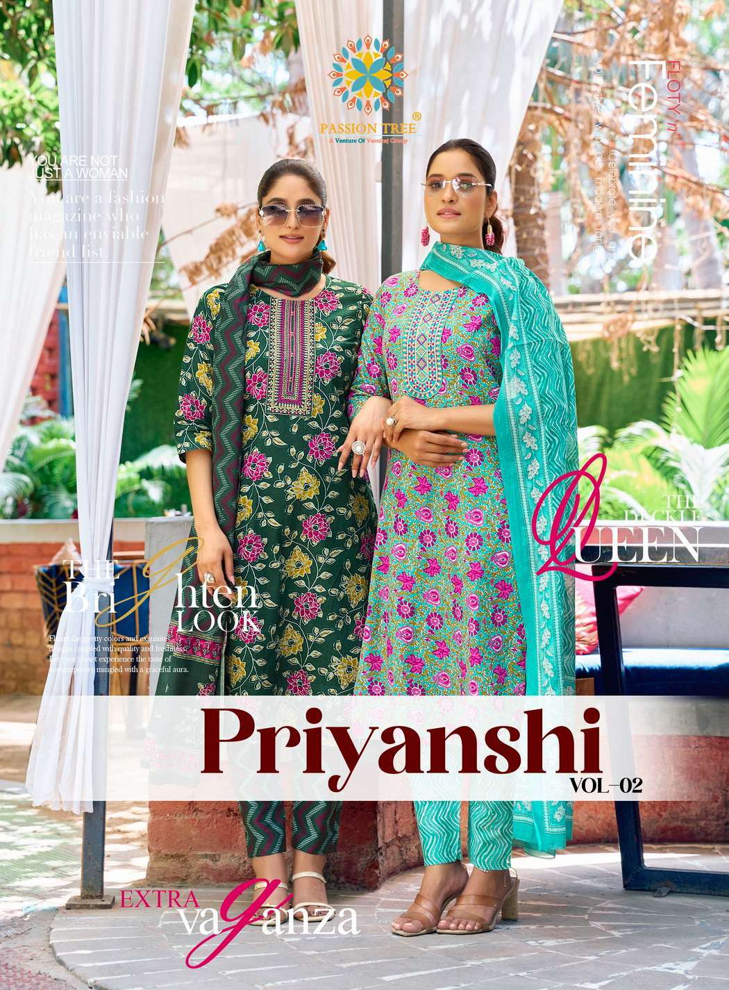 priyanshi vol 2 by passion tree 1001-1008 series latest designer party wear readymade kurti online surat