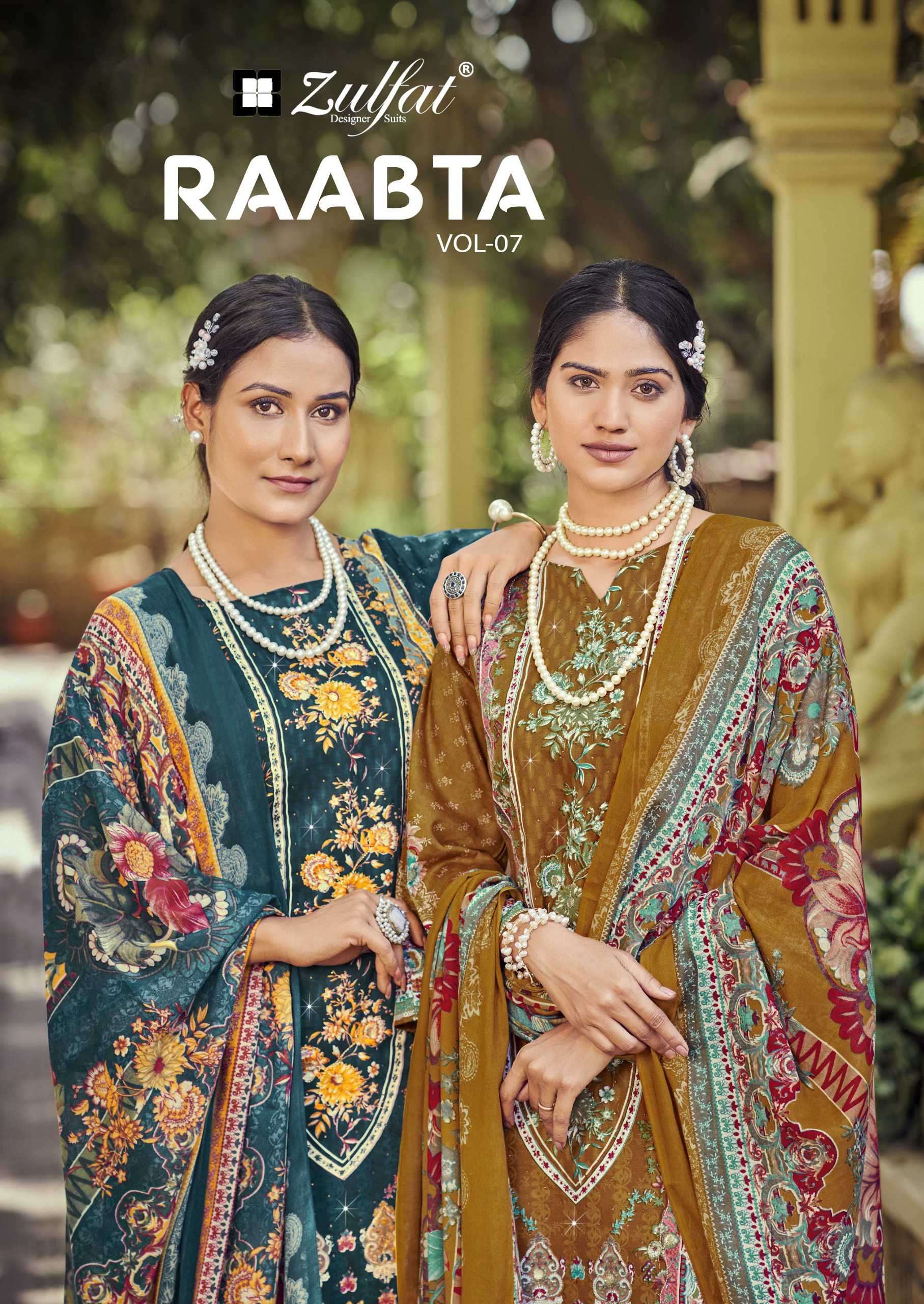raabta vol 7 by zulfat designer suit exclusive handwork designer party wear salwar kameez online surat