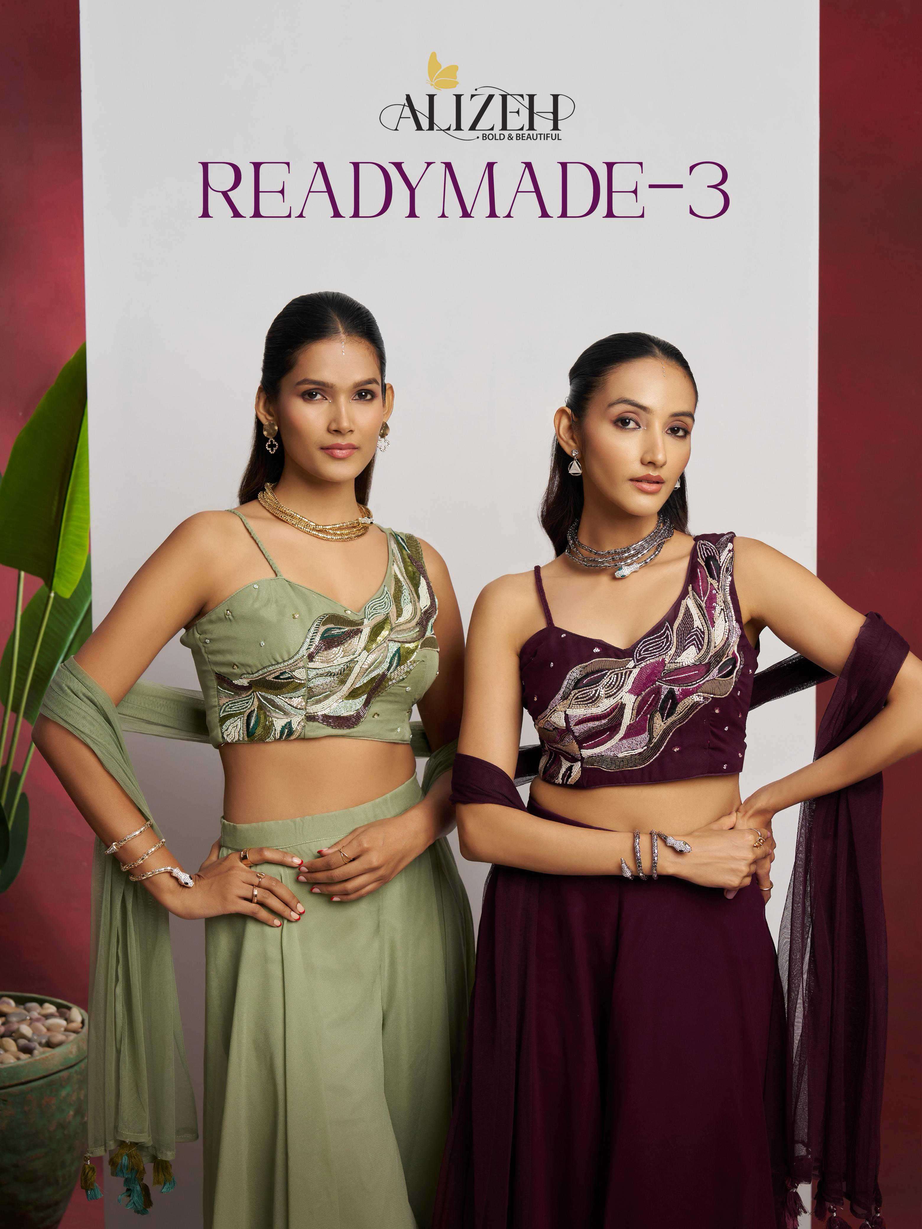readymade vol 3 by alizeh 5020-5021 series new stylish good looking festival wear readymade Western Shararas buy online surat