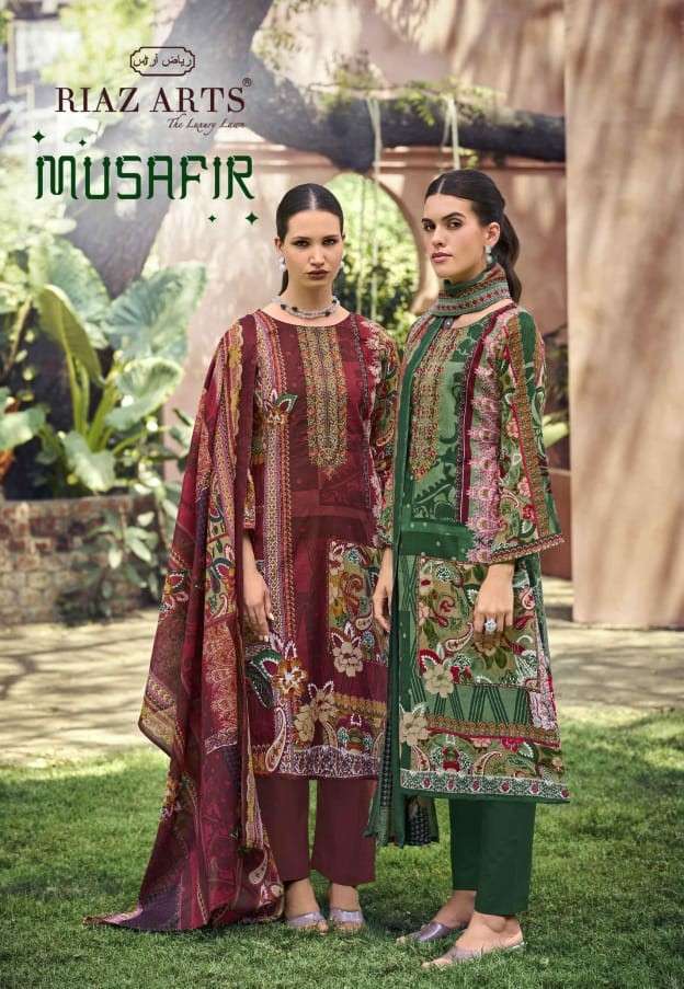 riaz arts musafir 101-104 series heavy embroidered pakistani wear salwar kameez buy online surat