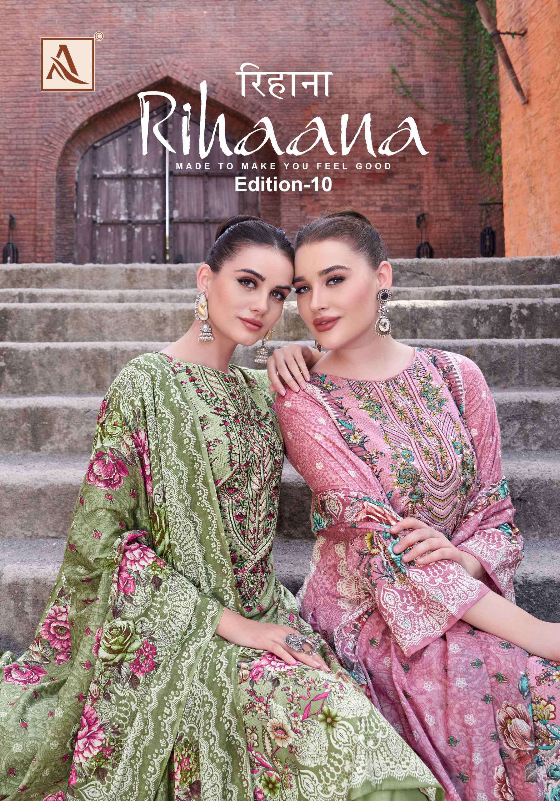 rihaana vol 10 by alok suits  colors exclusive embroidered designer stylish party wear salwar kameez online surat