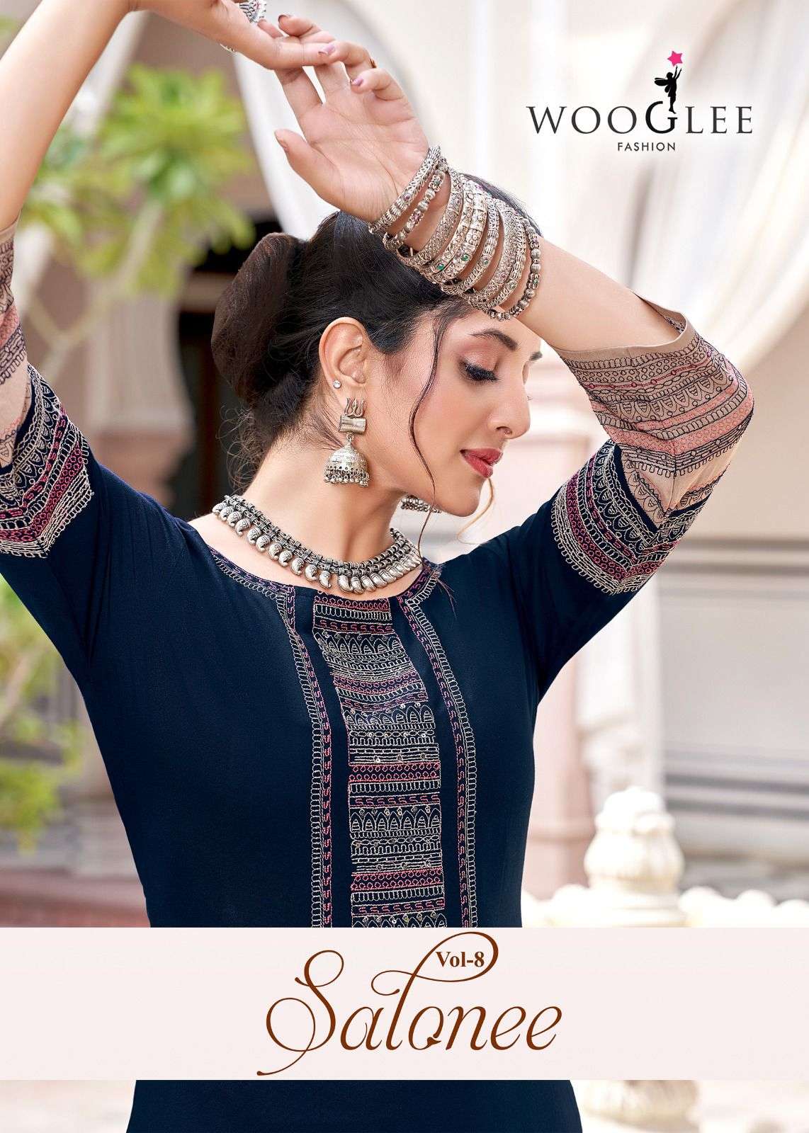 salonee vol 8 by wooglee 3037-3042 series exclusive handwork casual wear readymade kurti wholesale surat