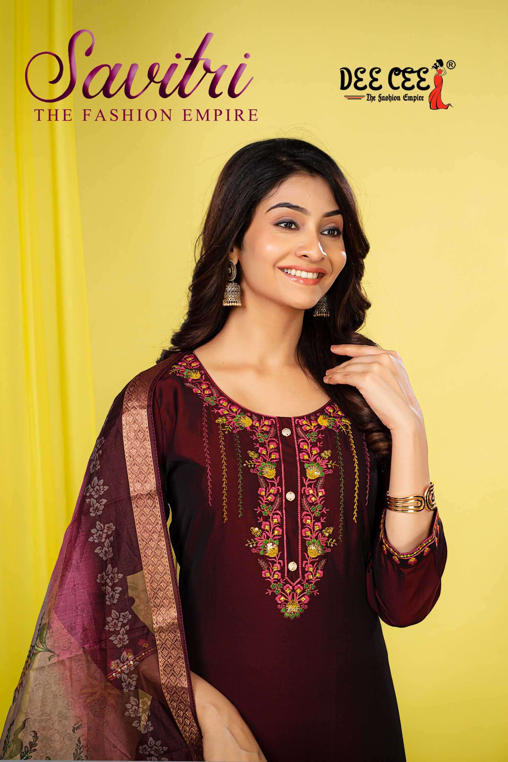 savitri by deecee latest designer embroidered party wear kurti supplier surat