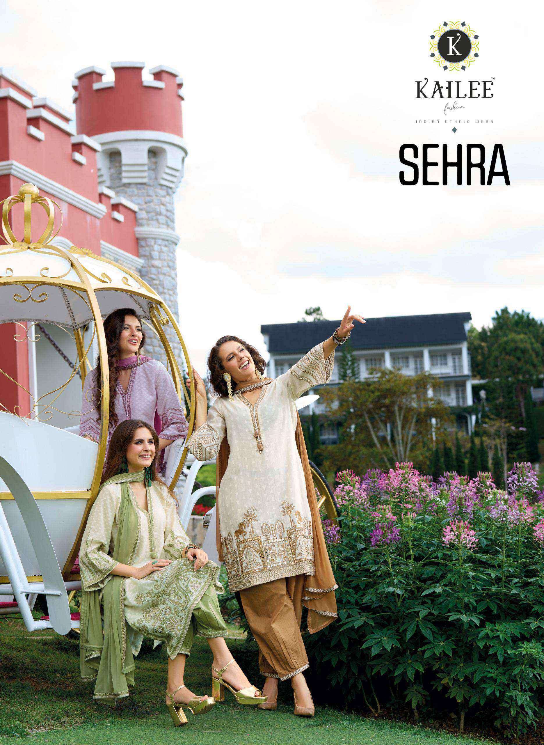 sehra by kailee 44301-44303 series exclusive designer fancy handwork and mirror worked readymade kurti for casual wear online surat