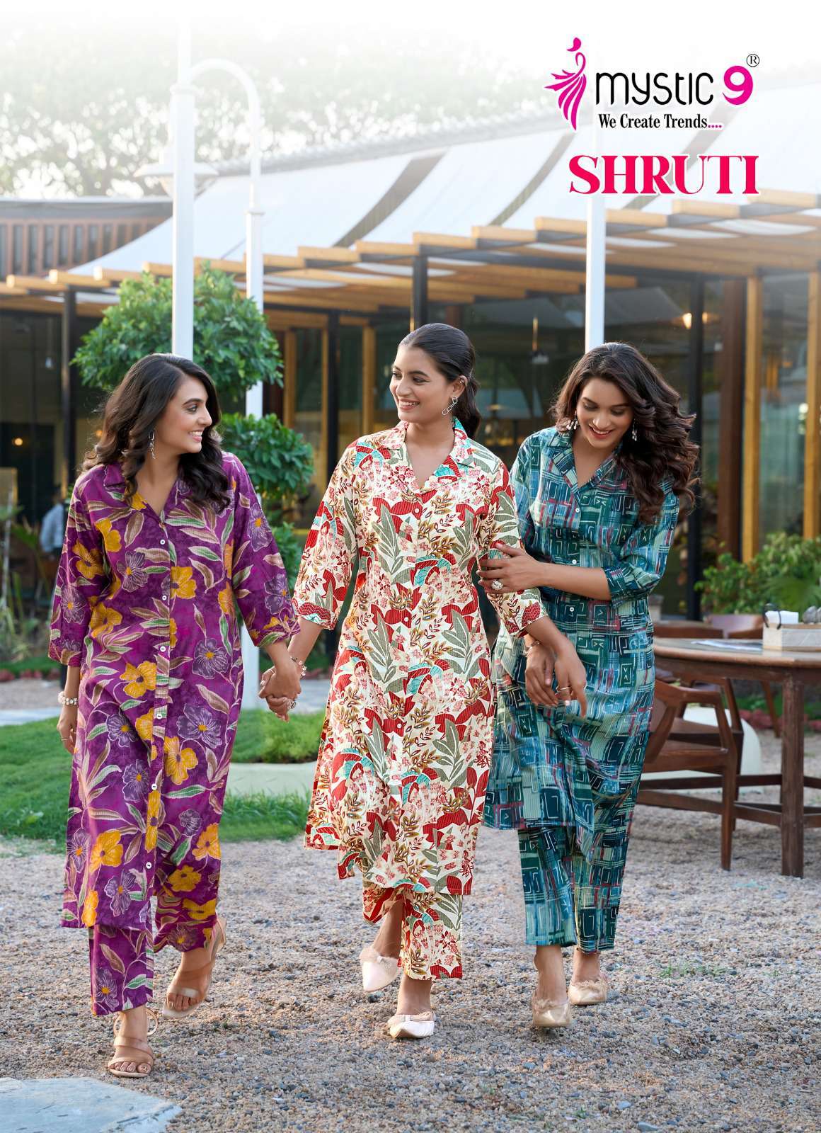 shruti vol 1 by mystic9 1001-1006 series exclusive designer summer casual wear readymade cord set buy online surat