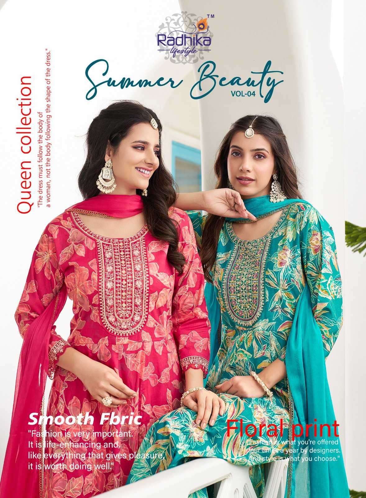 summer beauty vol 4 by radhika lifestyle 4001-4006 series exclusive designer cotton casual wear readymade kurti online surat