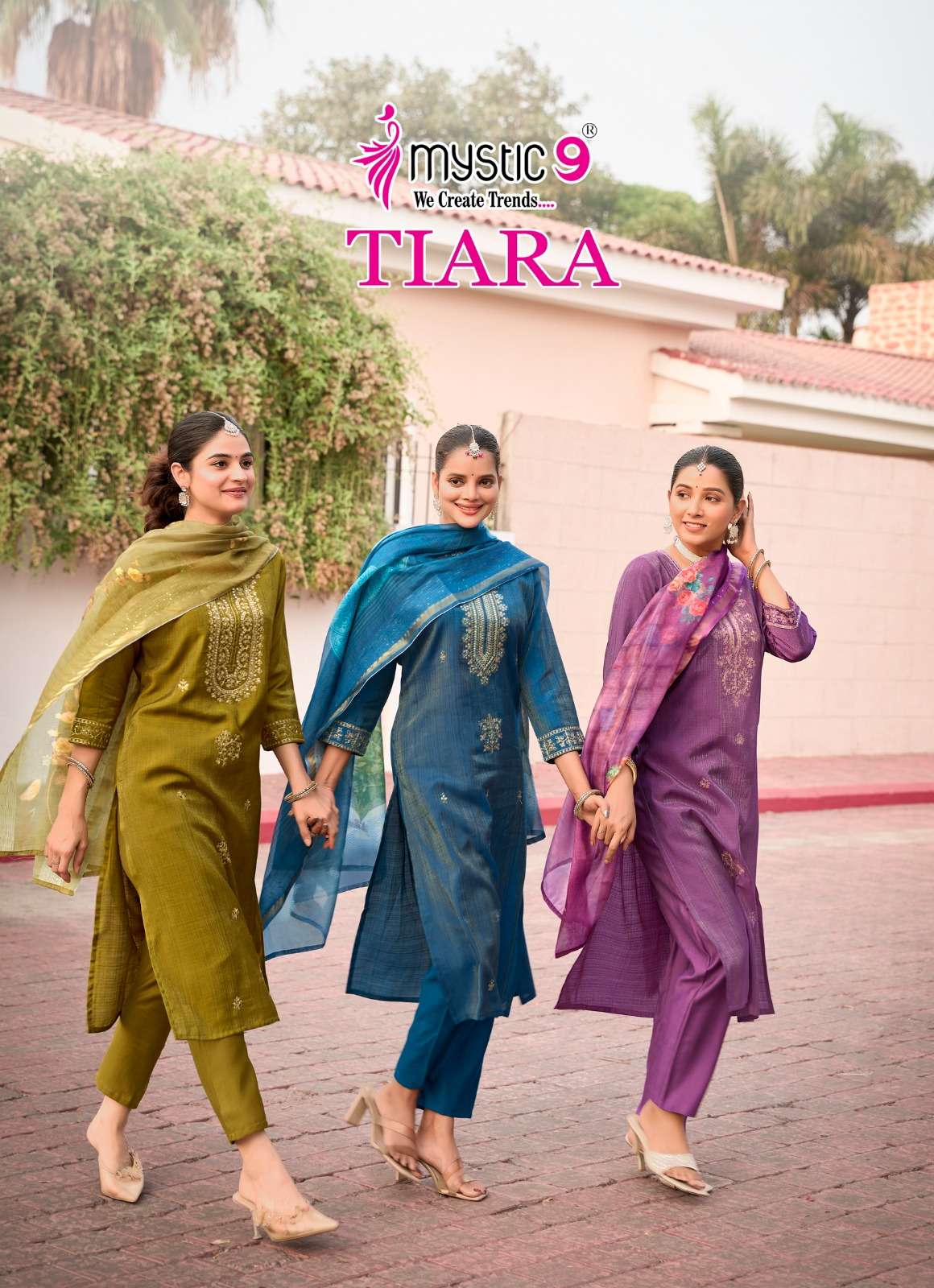 tiara vol-1 by mystic9 exclusive designer fancy embroidered party wear salwar kameez supplier 