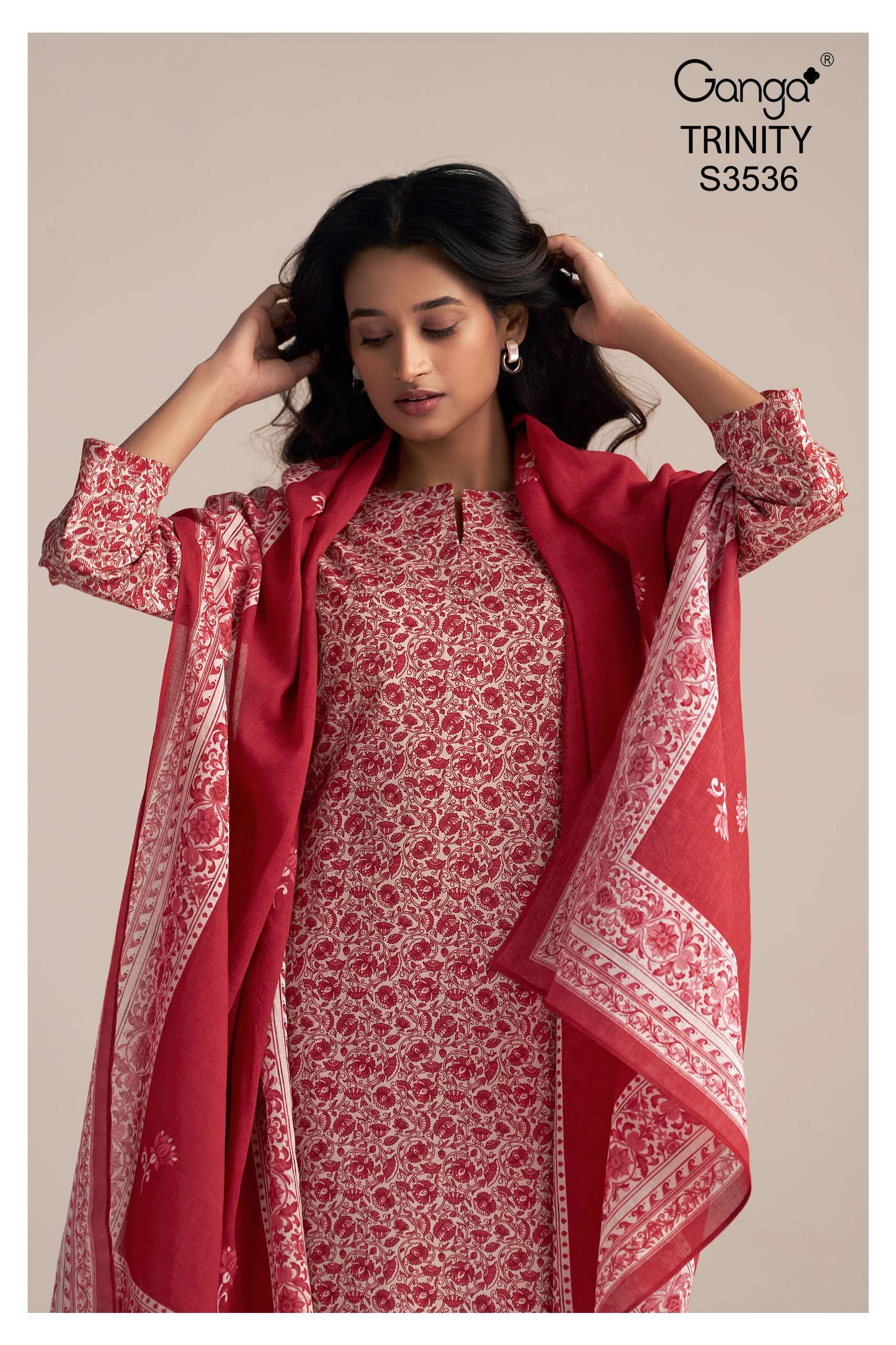 trinity 3536 by ganga fancy printed designer cotton salwar kameez buy online surat