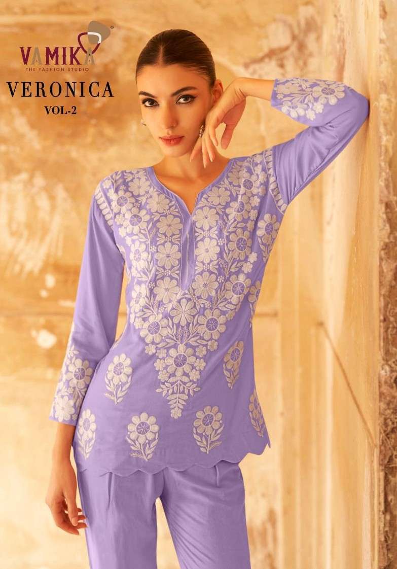 veronica vol 2 by vamika colors latest designer summer wear readymade cord set buy online surat