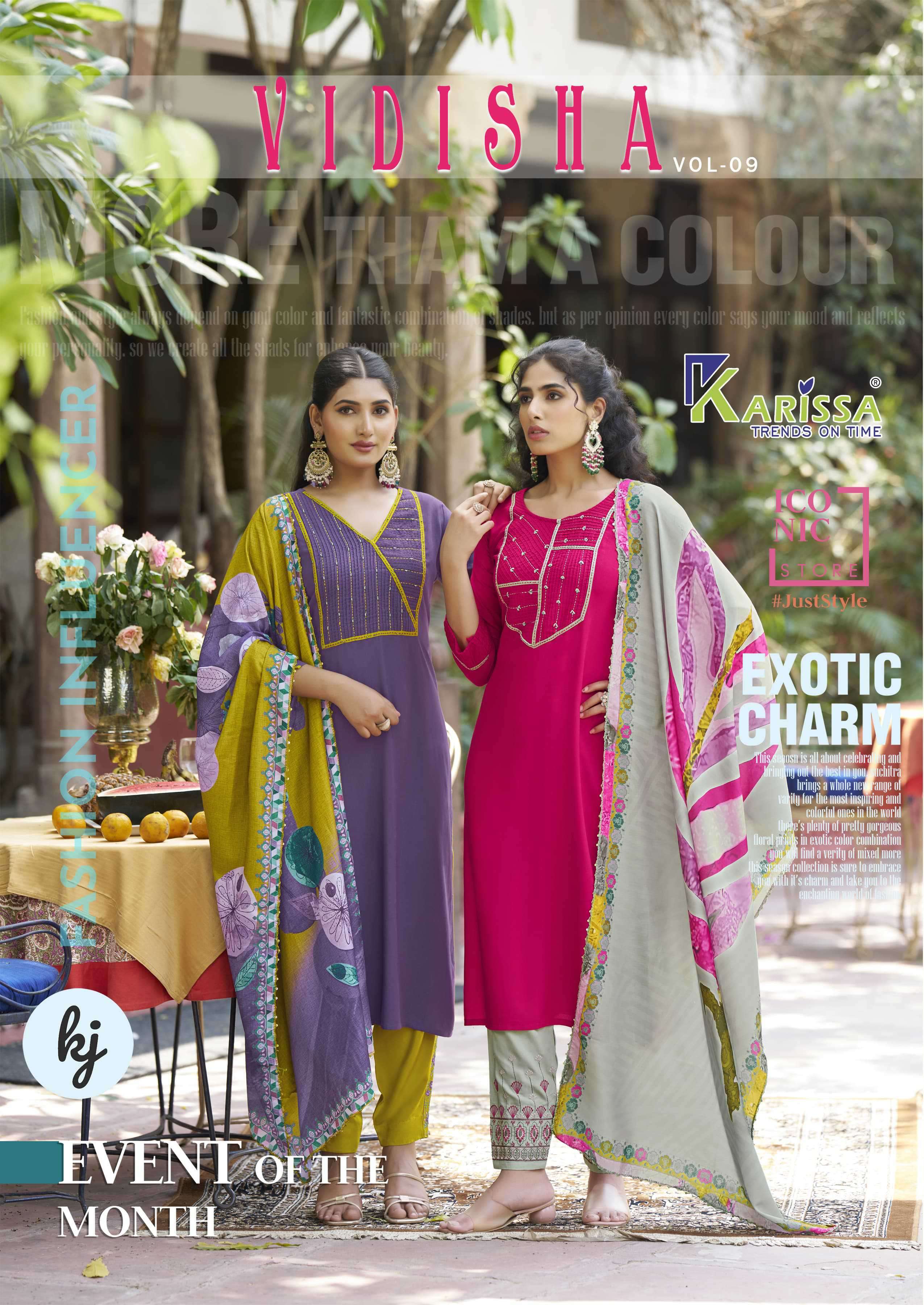 vidisha vol 9 by karissa 9001-9006 series summer wear readymade kurti buy online surat