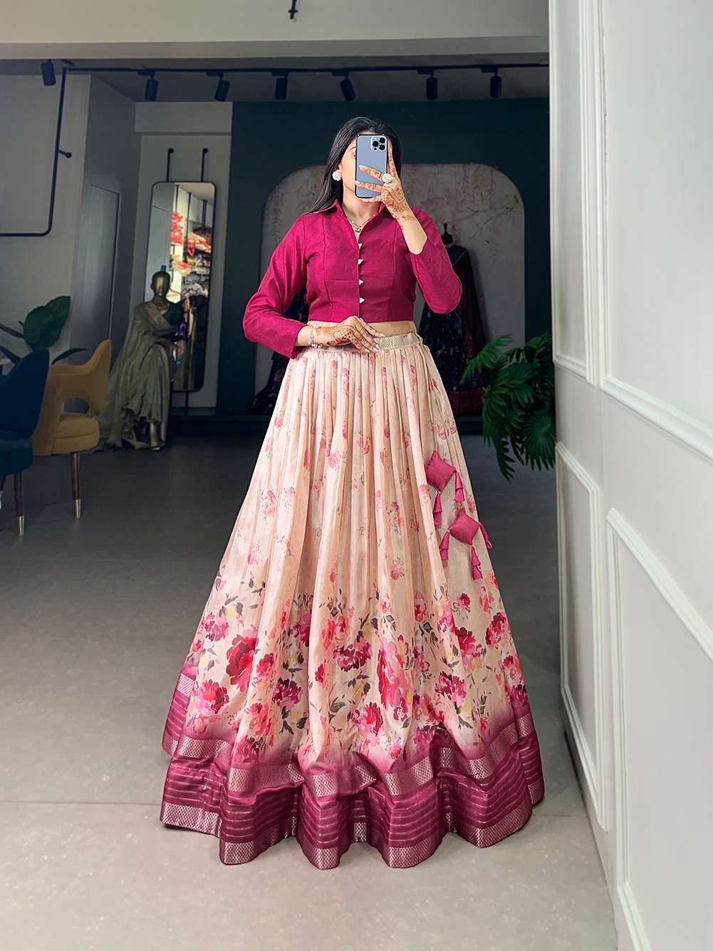 1106 by pf ethnic exclusive designer Floral Printed lehenga collection surat