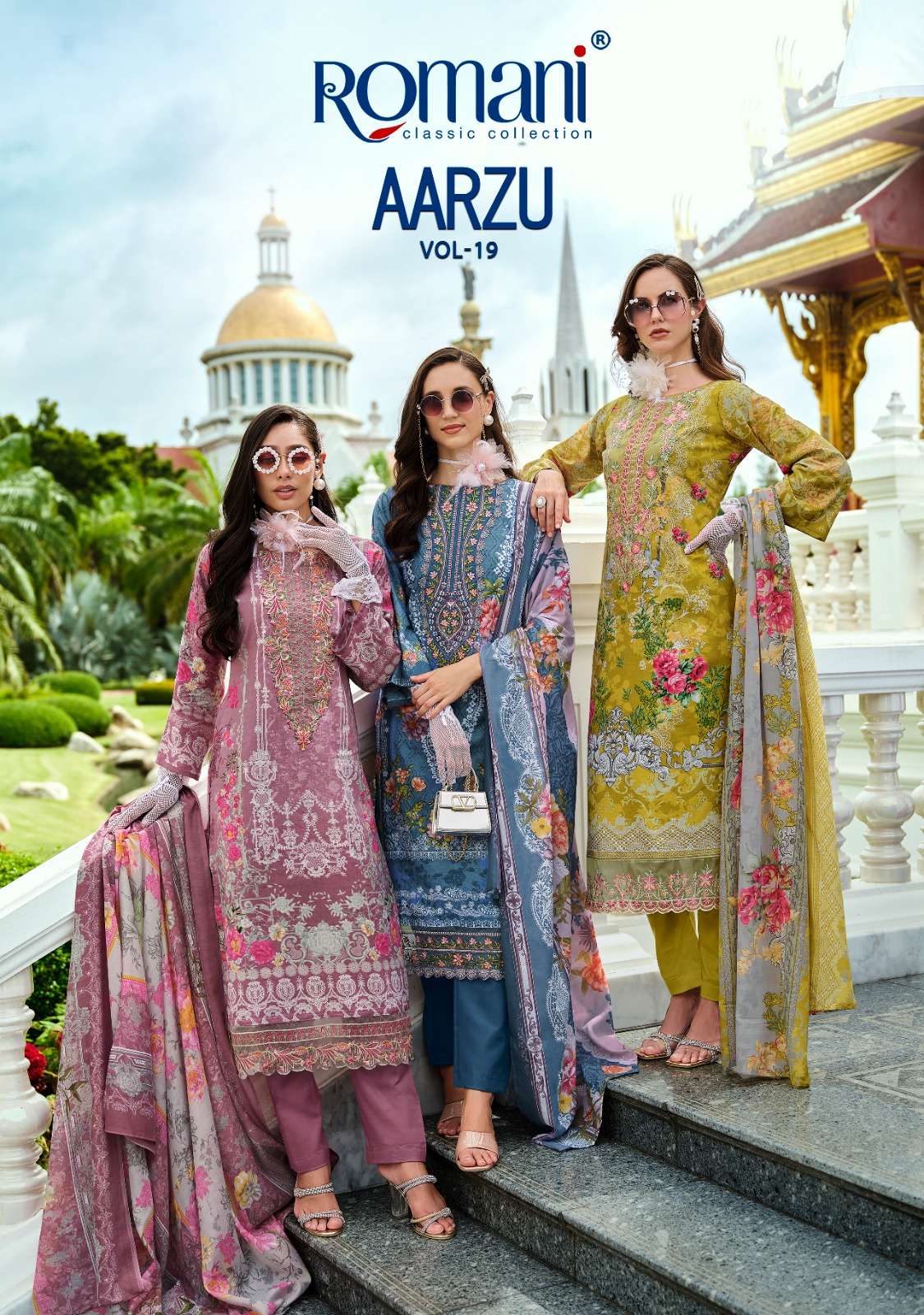 aarzu vol-19 by aarzu colors fancy embroidery soft cotton digital printed suit supplier 