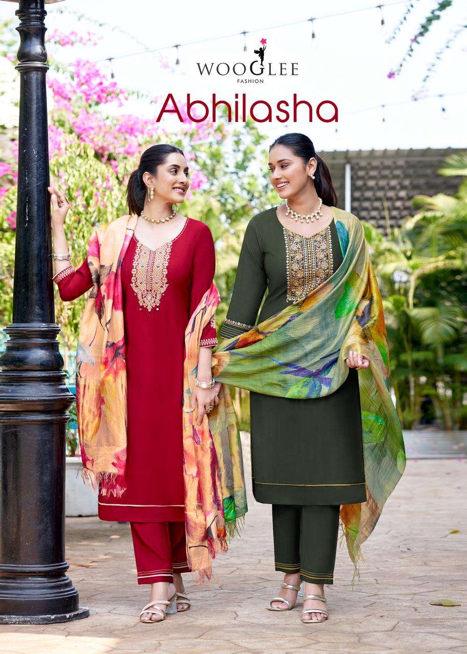 abhilasha by wooglee 2001-2005 series fancy handwork exclusive designer readymade collection surat