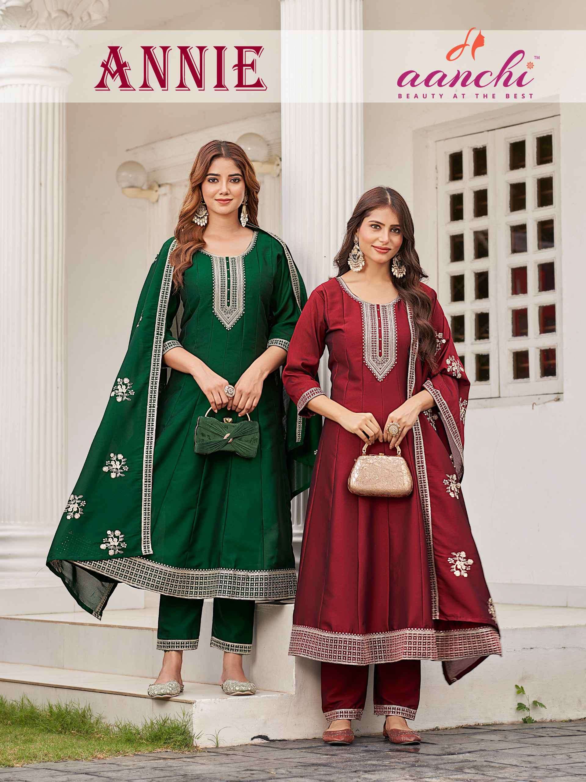 annie by aanchi colors exclusive designer party wear readymade salwar kameez supplier