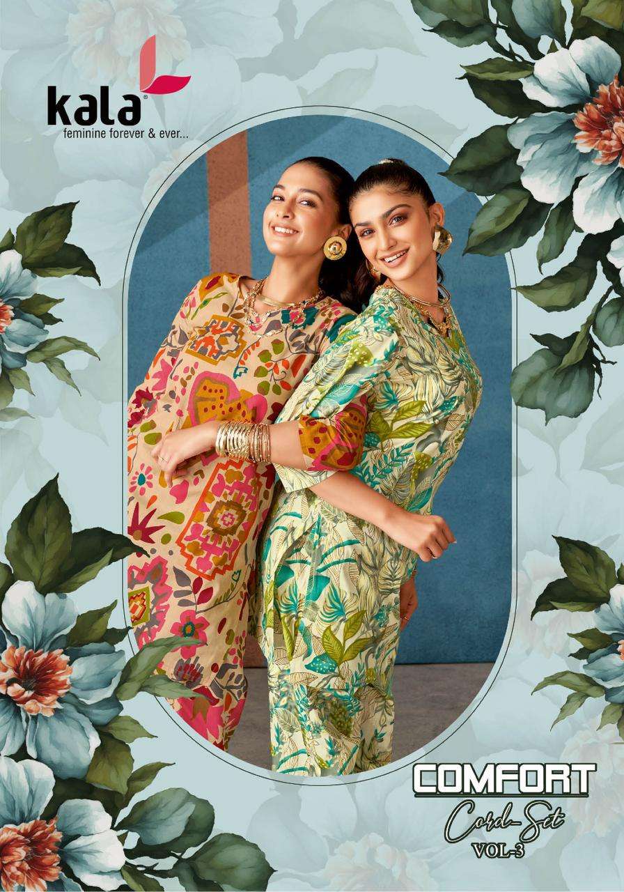 comfort cord set vol-3 by kala creation 8001-8012 series cotton summer wear cord set exporter surat