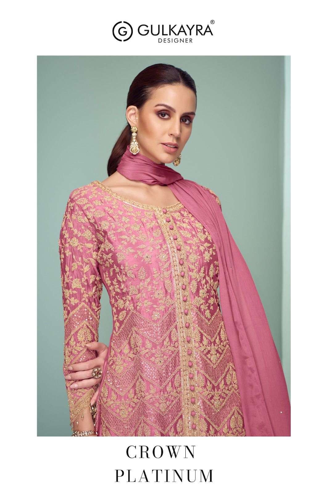 crown platinum by gulkayra colors latest designer stitched party wear collection surat