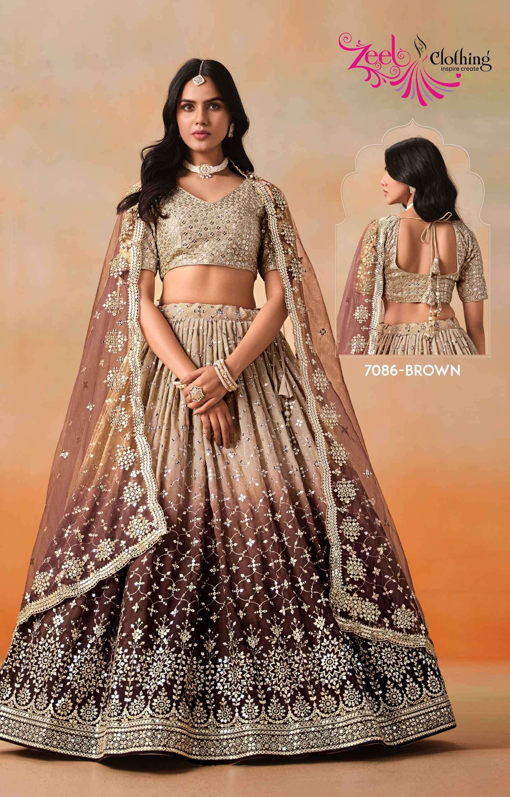 elegance by zeel clothing exclusive heavy embroidered lehenga choli supplier surat