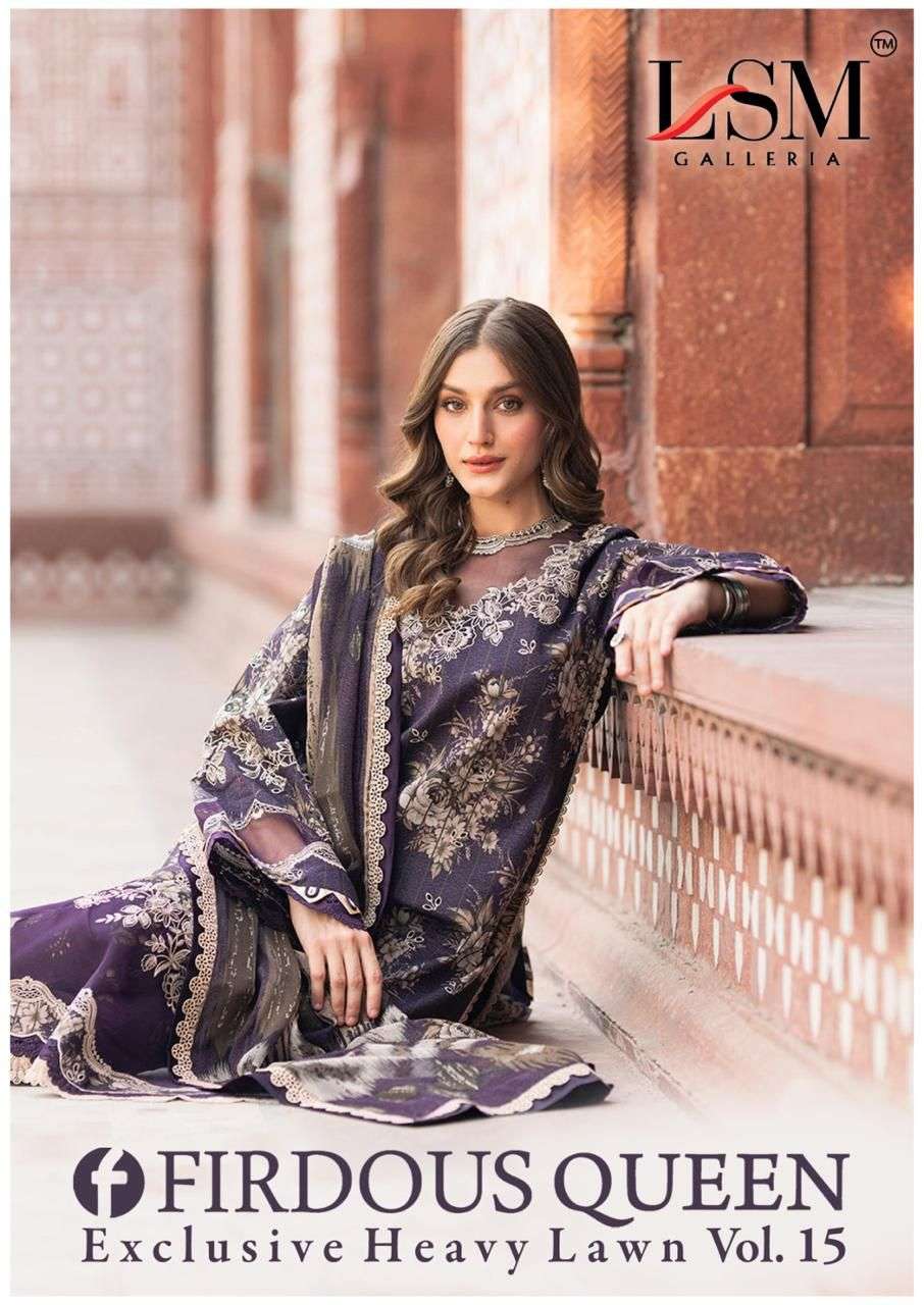firdous queen vol-15 by lsm colors exclusive designer party wear pakistani suit supplier surat