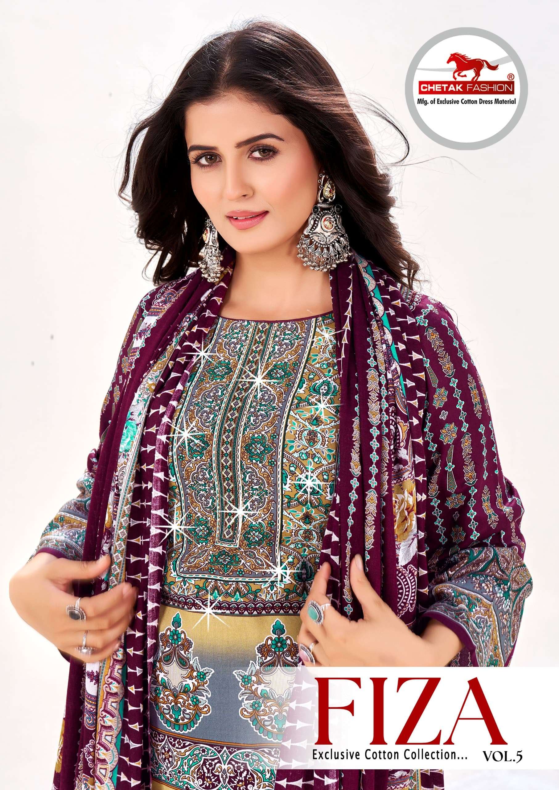 fiza vol-5 by chetak fashion rayon digital printed unstitch salwar suit wholesaler surat