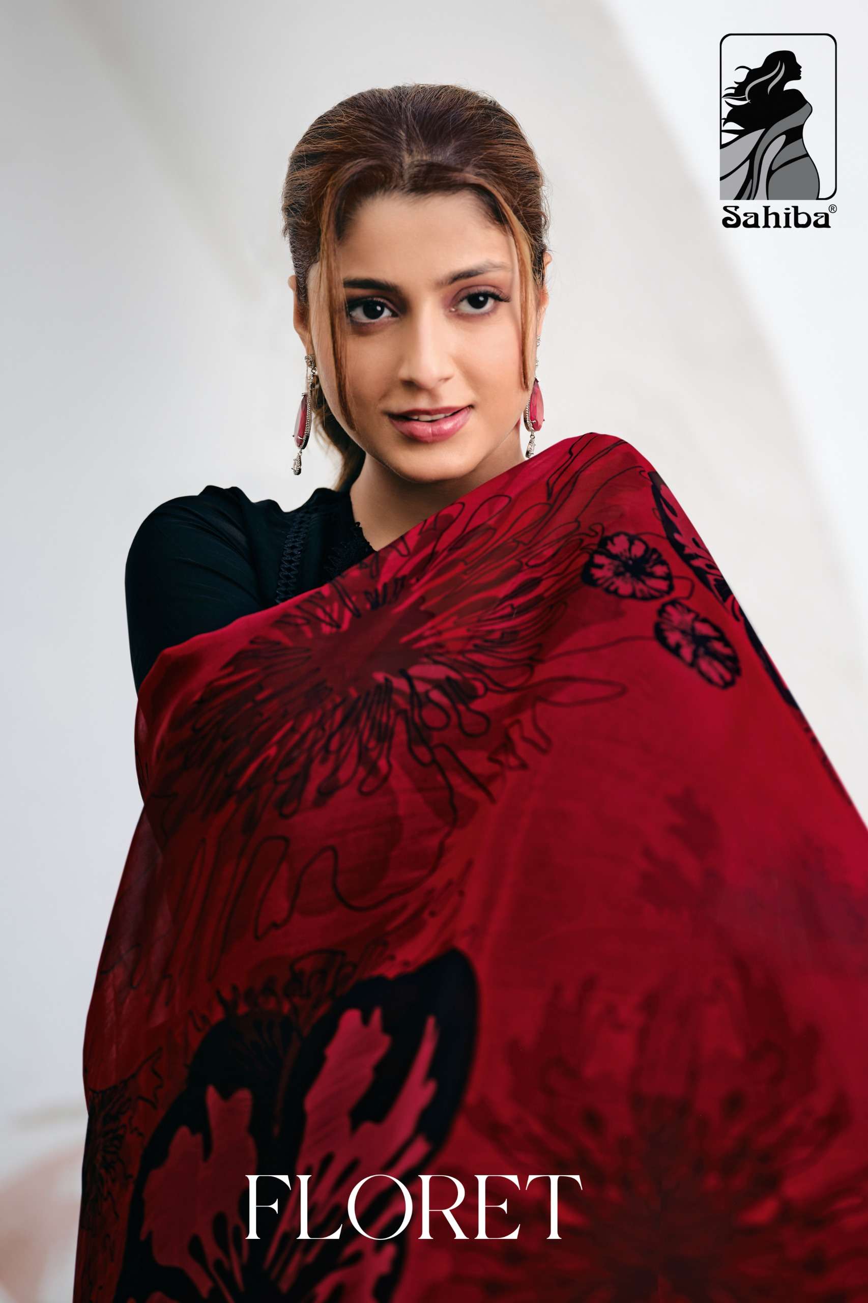 floret by sahiba latest designer organza party wear embroidered suit supplier 