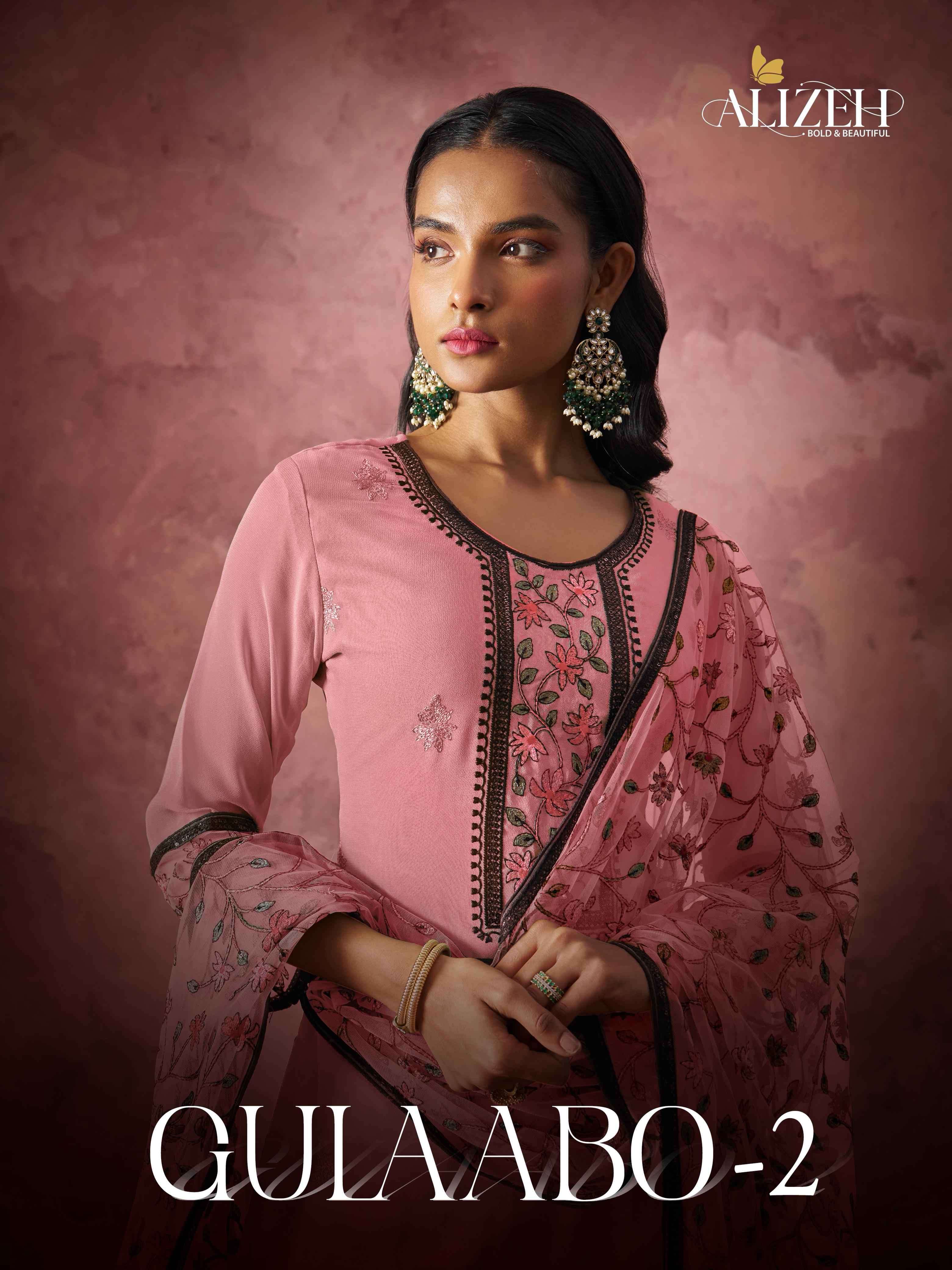 gulaabo vol-2 by alizeh 7026-7029 series latest designer ready to party wear suit exporter surat