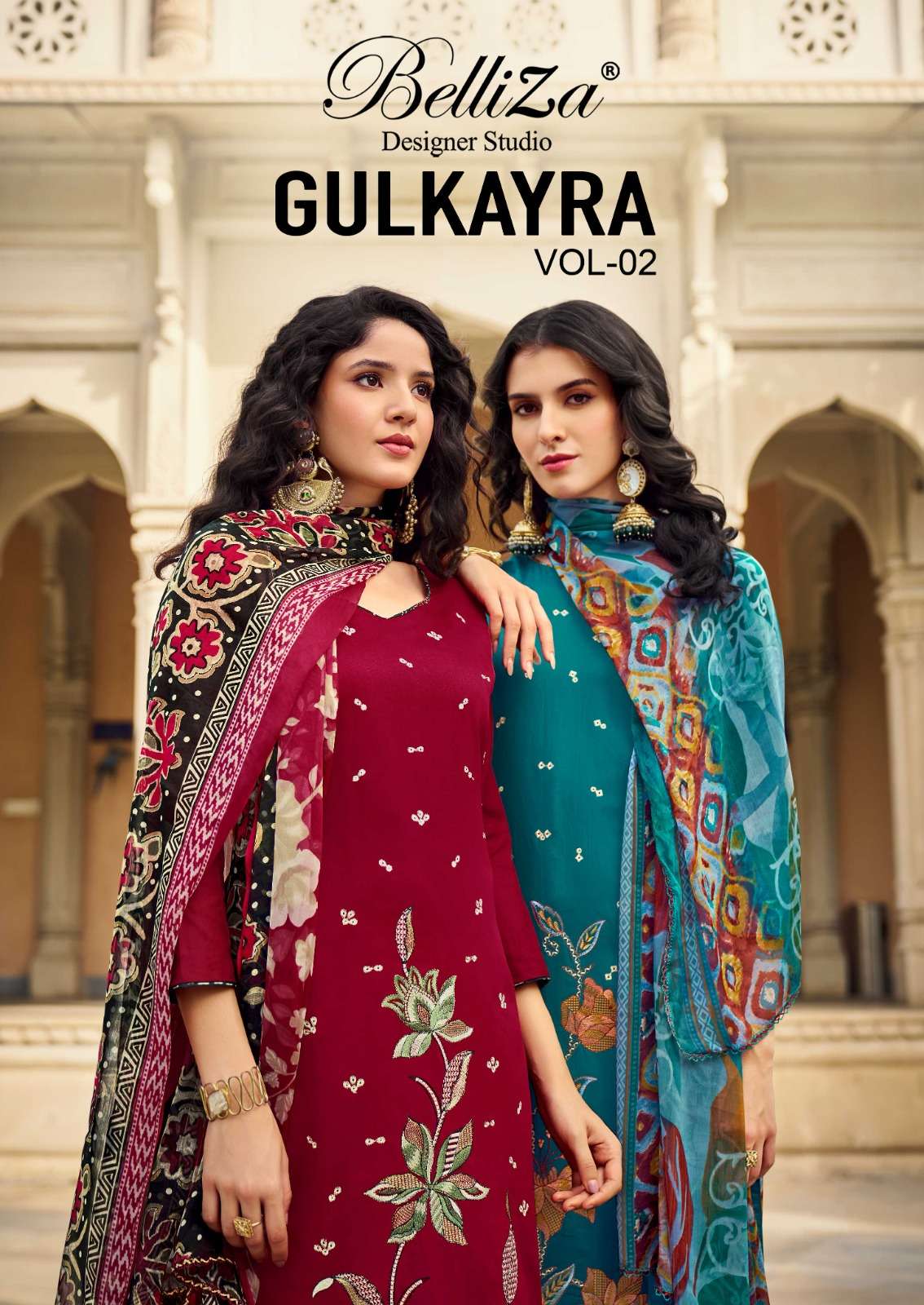 gulkayra vol-2 by belliza designer colors exclusive embroidered jam salwar suit wholesaler surat