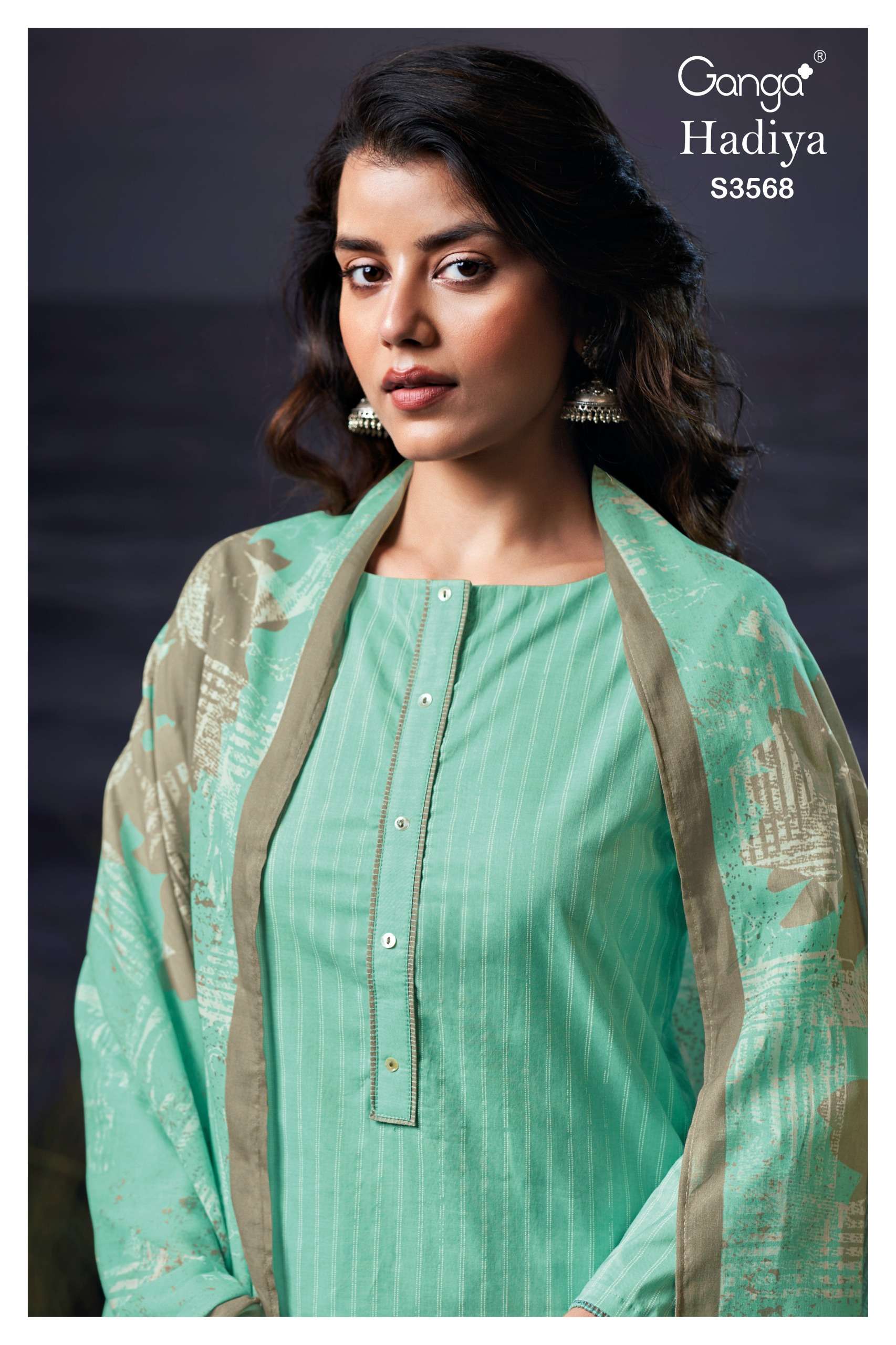hadiya 3568 by ganga fancy embroidered cotton salwar suit collection surat